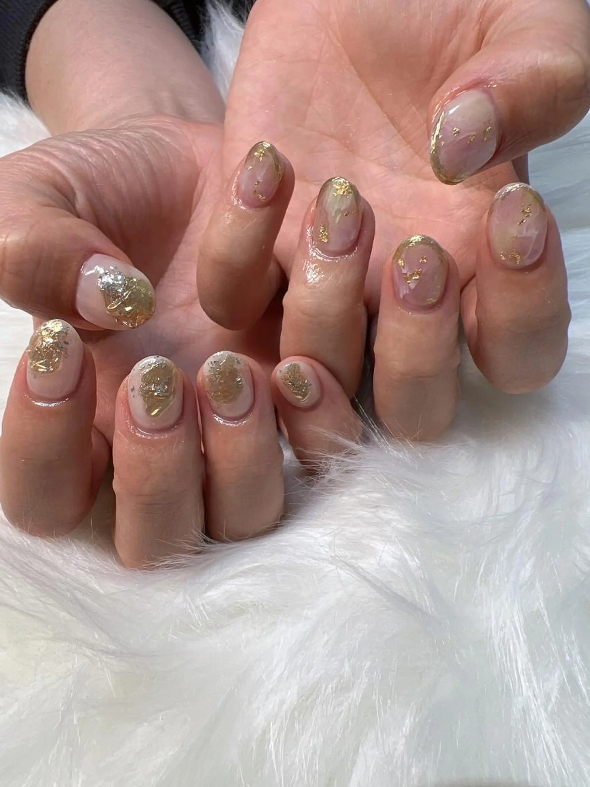 ネイル 大理石ネイル(マーブル) ミラーネイル ニュアンスネイル coco nailのネイルデザイン