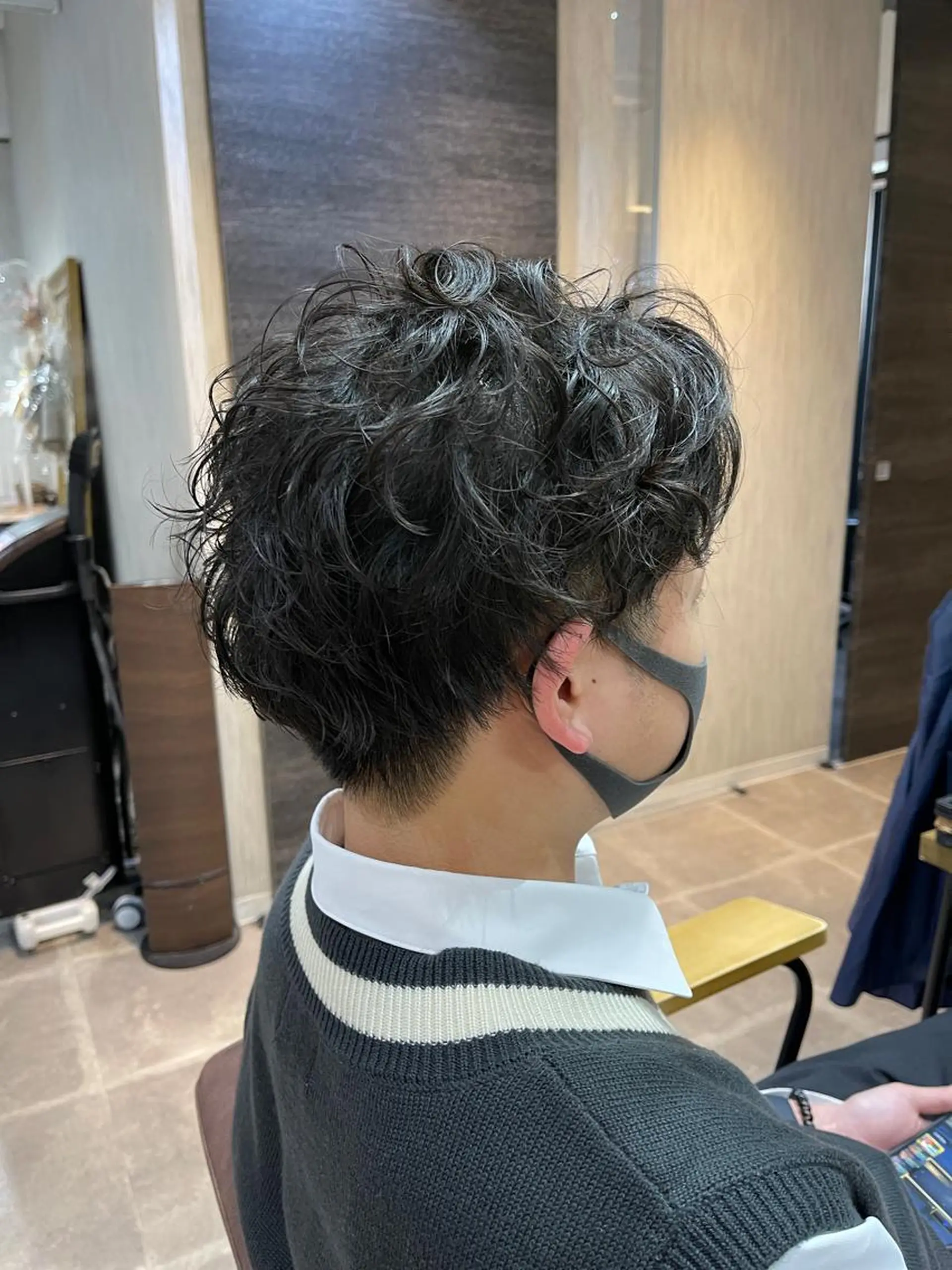 ショート パーマ メンズ マッシュ メンズパーマ ショートヘア カット パーマ 髪質改善/ストレート /半個室/大岡輝己のヘアスタイル