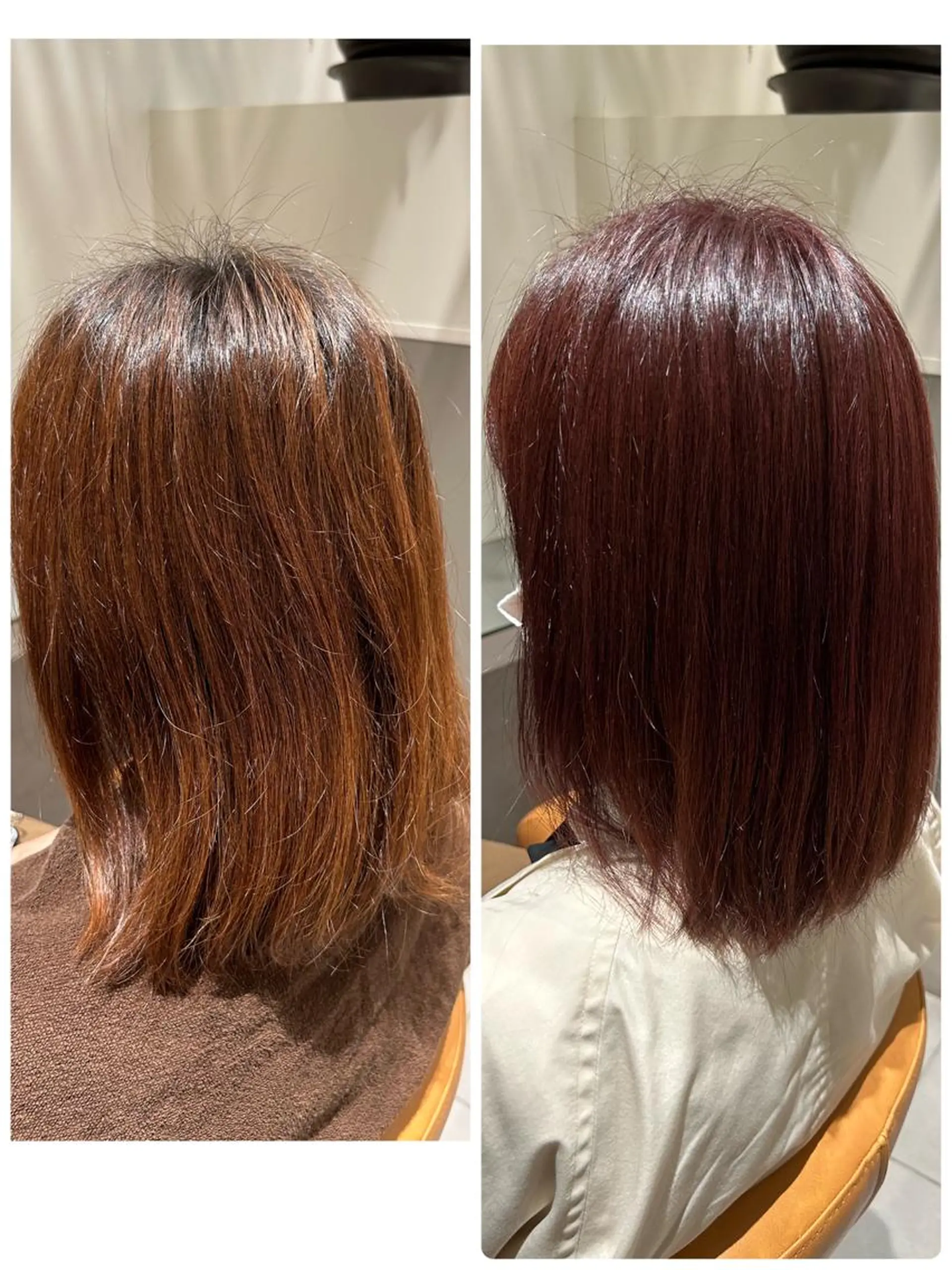 セミロング カラー バイオレットカラー 大久保 陽子のヘアスタイル