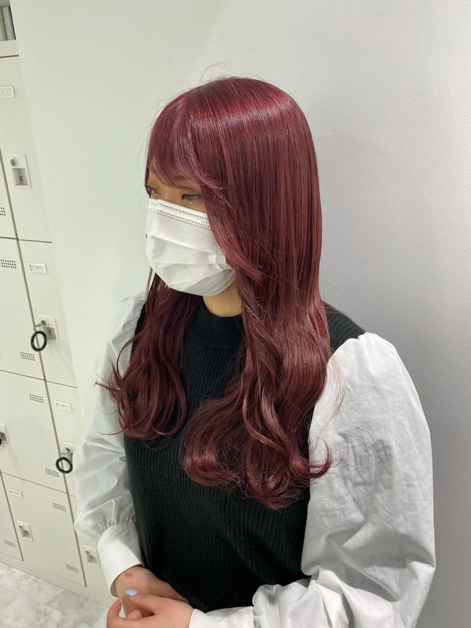 ミディアム カラー パーマ ヘアアレンジ ネイル マツエク・マツパ 韓国風ベージュ🤎 赤みなし🌿横浜🤎のヘアスタイル