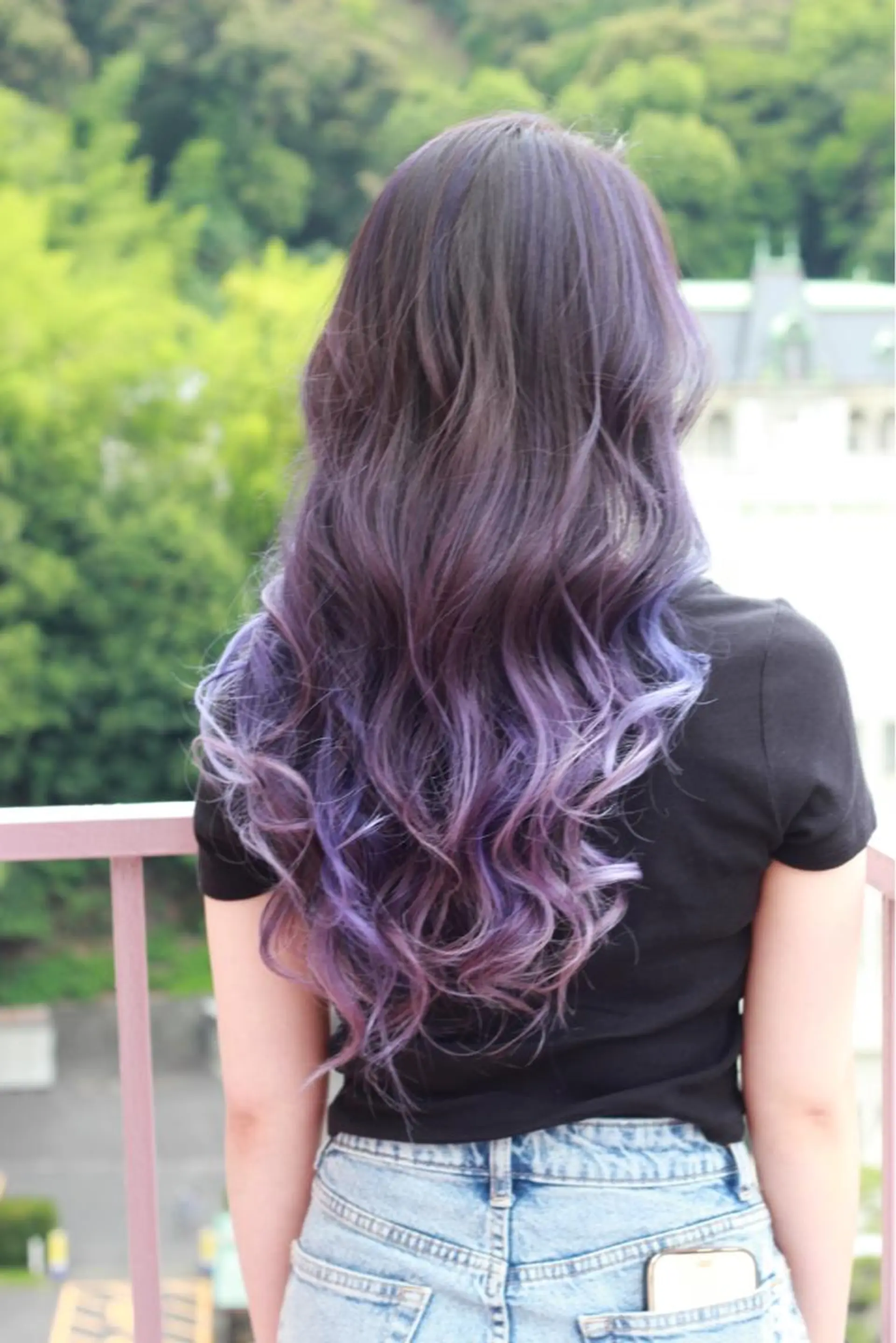 ロング カラー バレイヤージュ ラベンダーカラー レイヤーカット ヘアカラー Viage （ビアージュ）のヘアスタイル