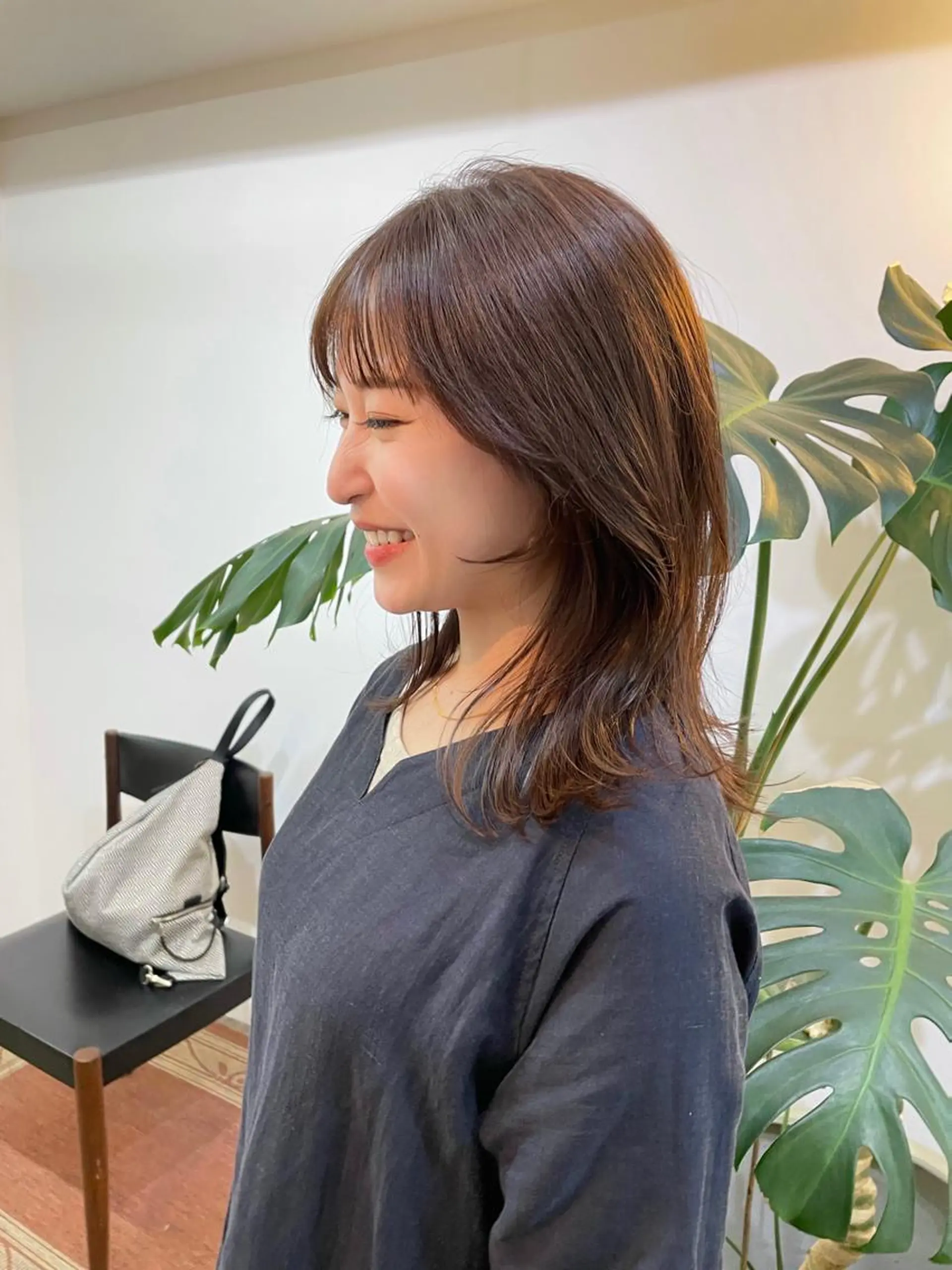 ミディアム カラー ミディアムレイヤー 顔まわりレイヤー 顔周りカット レイヤーカット さかした ちなのヘアスタイル