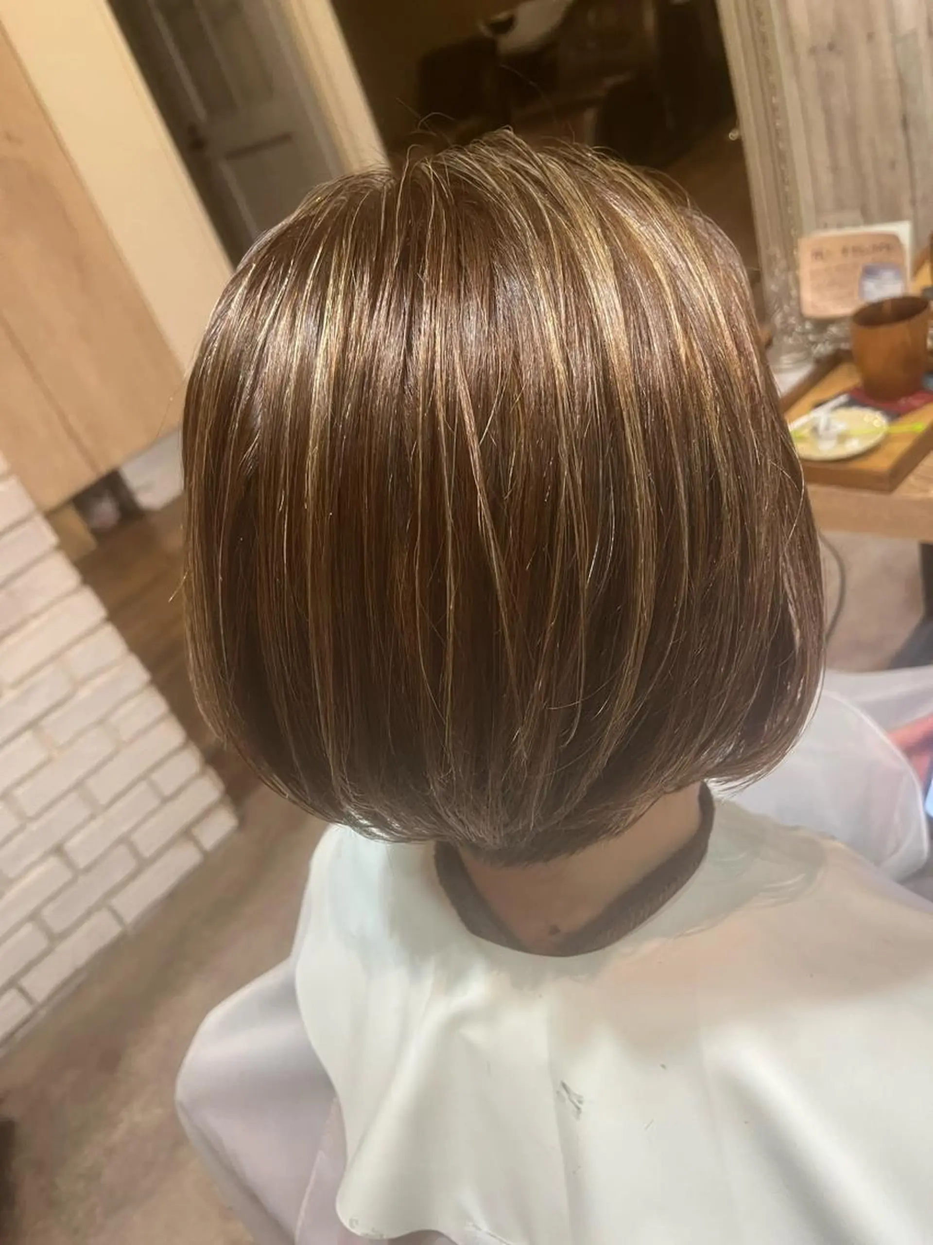ショート ハイライト ボブ/暖色/透明 感カラー/Sachiのヘアスタイル