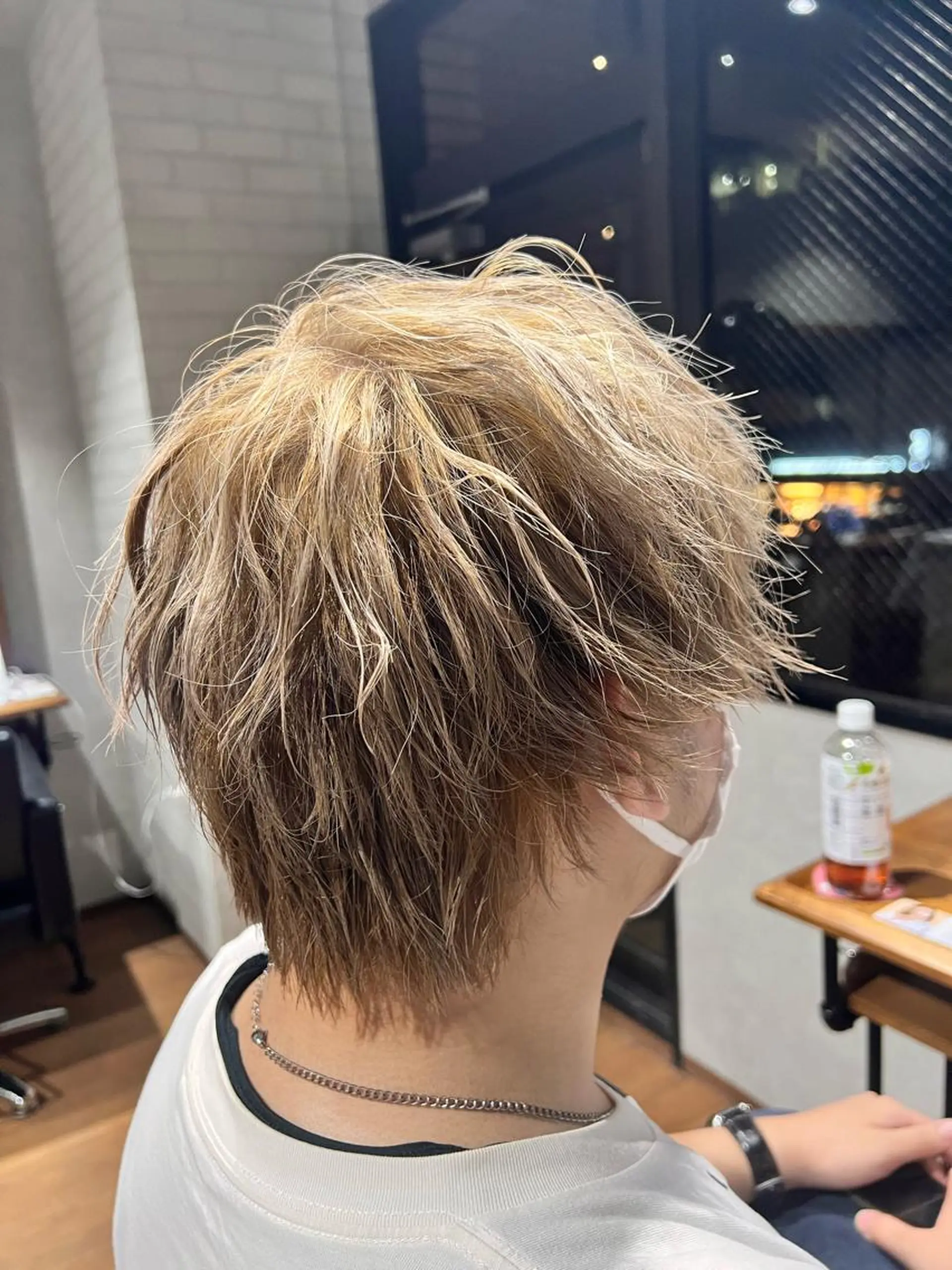 ショート カラー メンズ メンズブリーチ ベージュカラー ブリーチ ホワイトベージュ カット ヘアカラー メンズ特化☝️添田 好恵のヘアスタイル