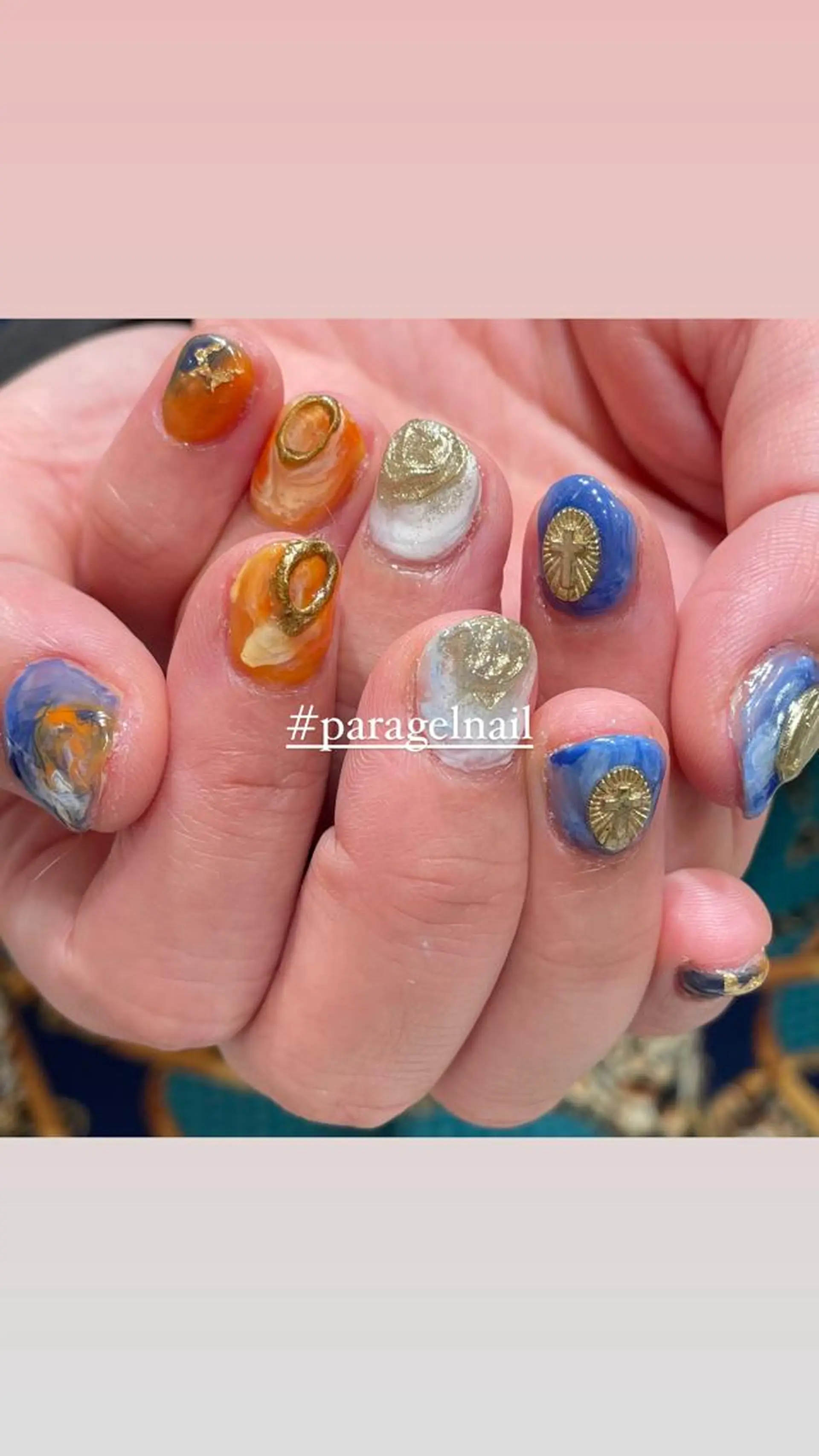 ネイル ジェルネイル パラジェル ハンドネイル 淡色ネイル 🎀moeのネイルデザイン