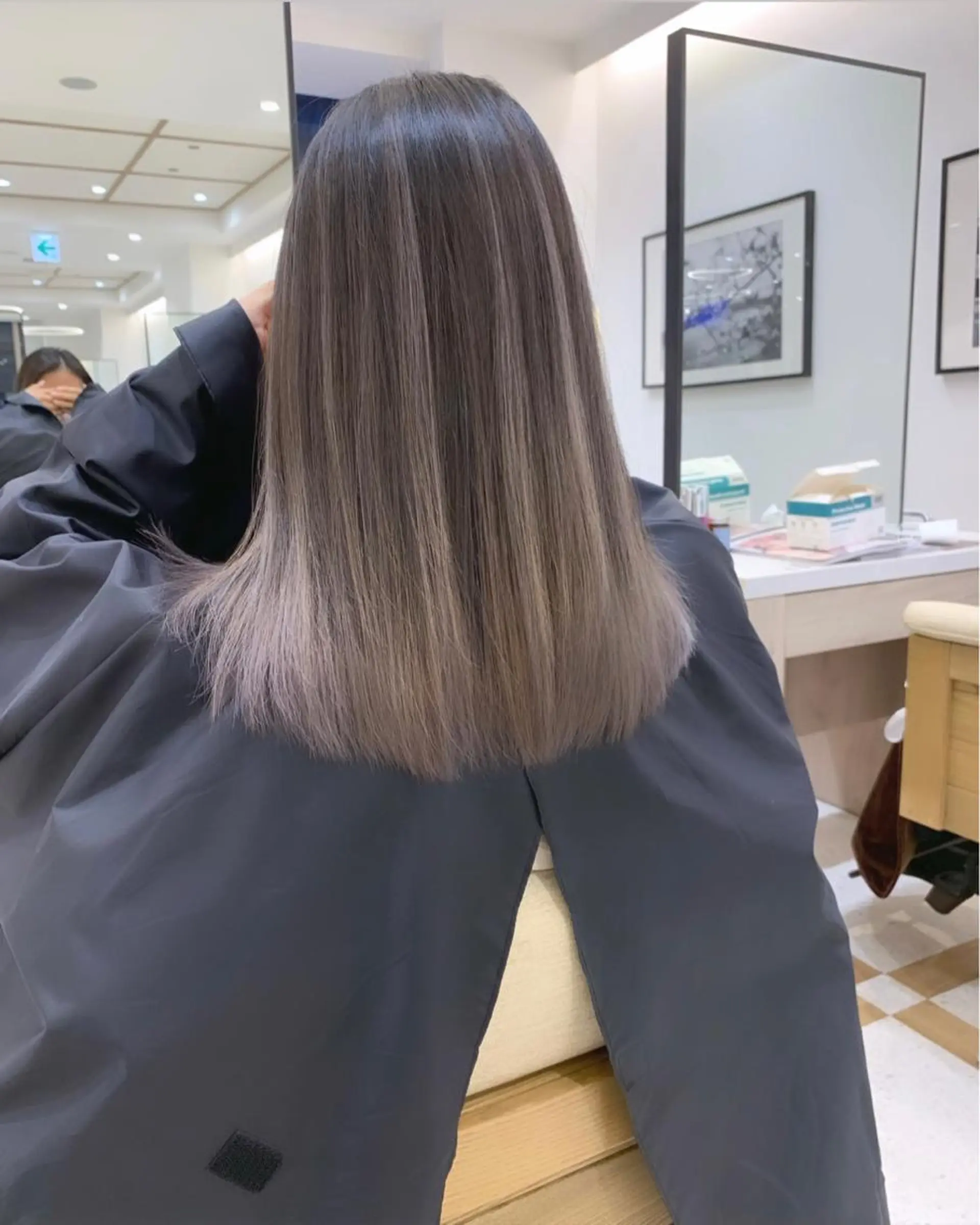 ミディアム カラー 韓国風/顔周りカット /髪質改善RYOTAのヘアスタイル