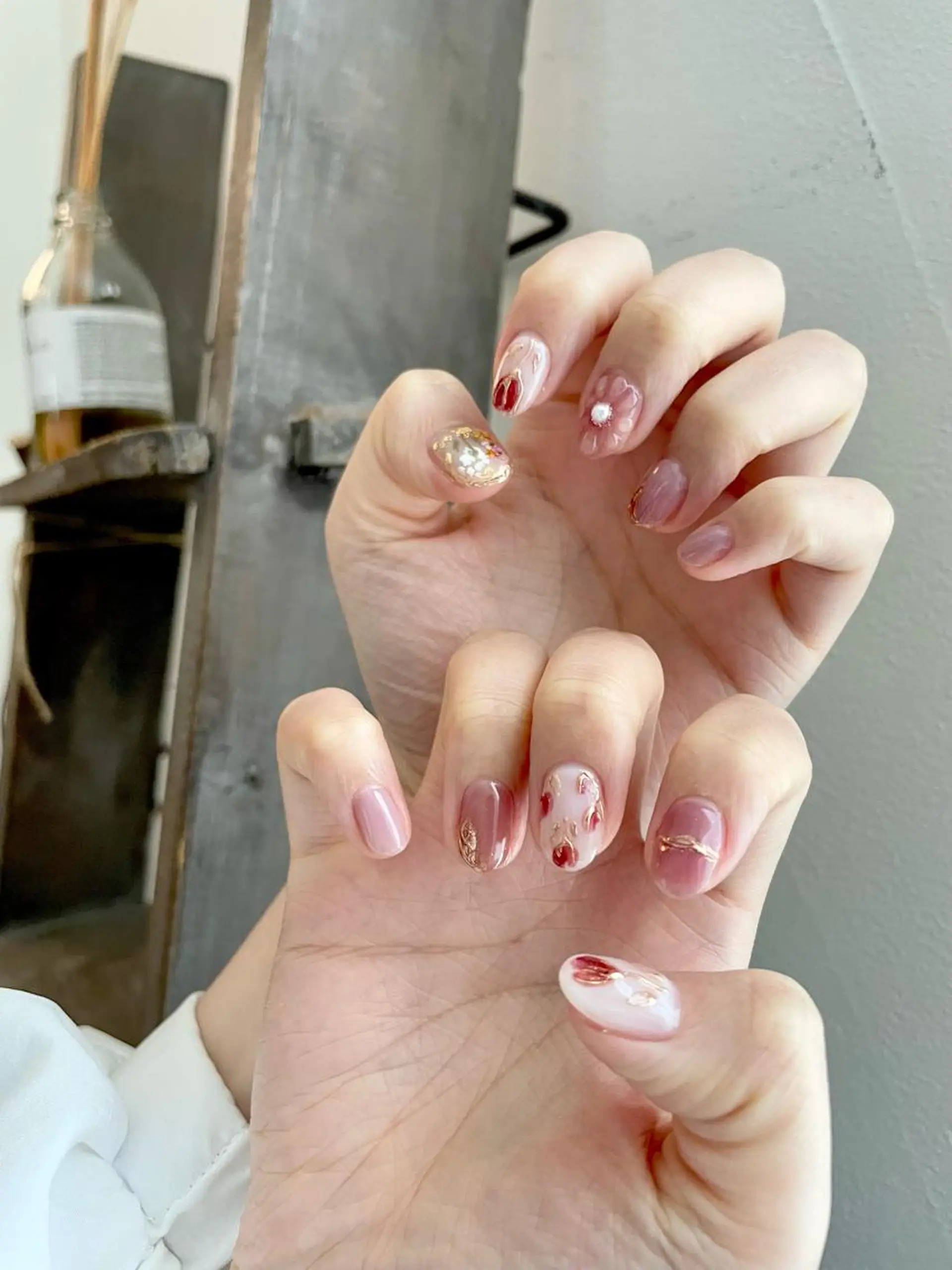 ネイル フラワーネイル フットネイル ジェルネイル 韓国ネイル マグネットネイル 甲府市徳行 🧸prunelleのネイルデザイン