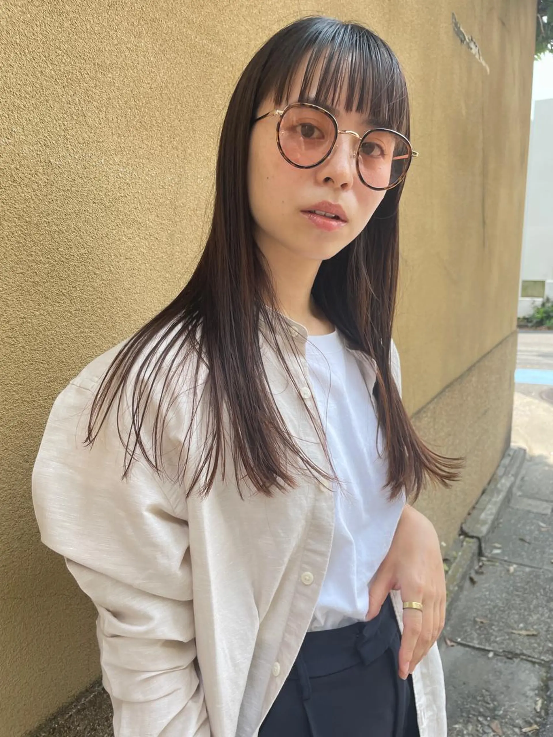 ロング カラー ベージュカラー オリーブベージュ カット ヘアカラー トリートメント ボブ/レイヤー/ケア パーマ/リュウタのヘアスタイル