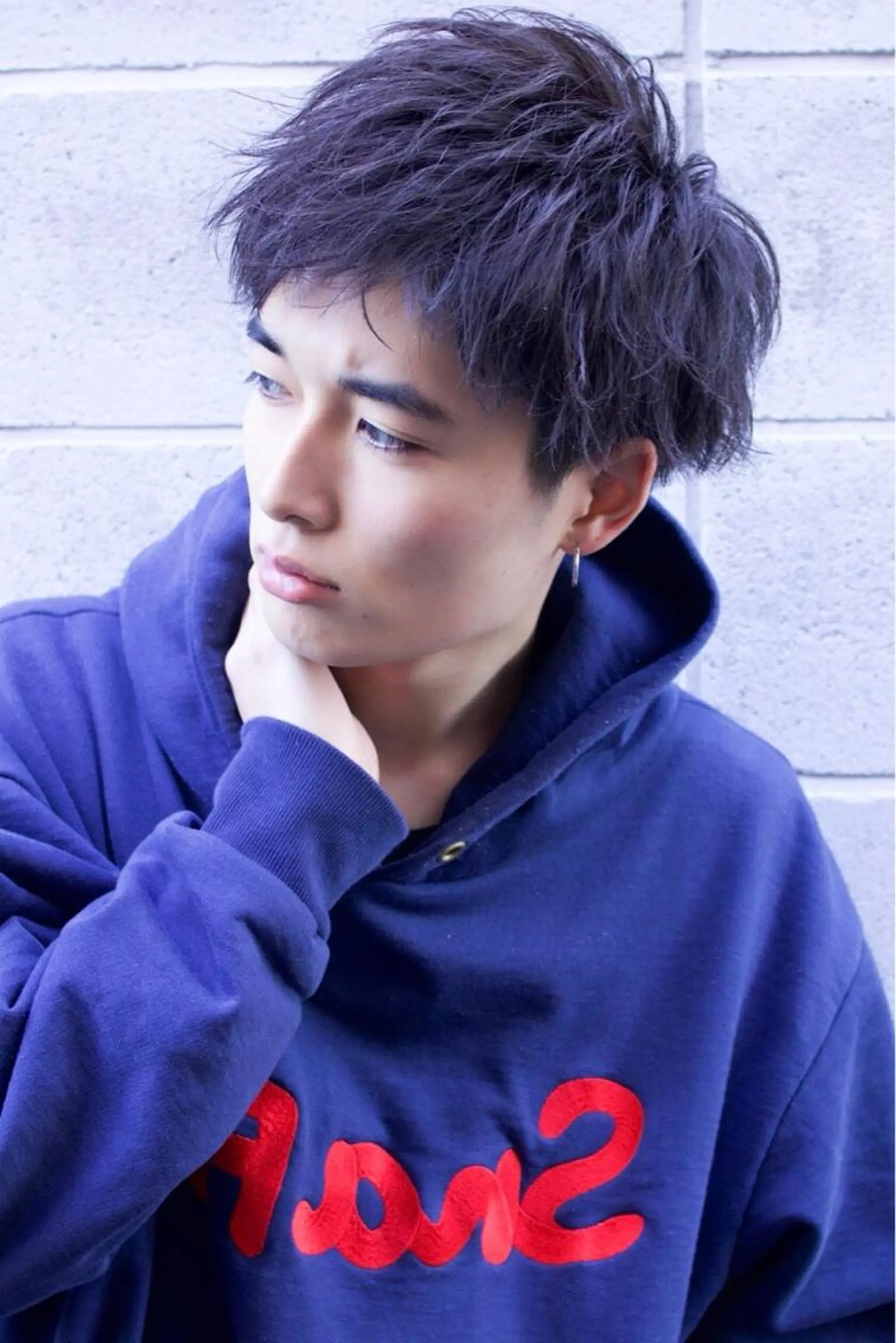 ショート カラー パーマ メンズ アップバング メンズショート ショートヘア ヘアカラー トリートメント ヘッドスパ ヘアセット 赤み消し🌿 透明感カラー🫧のヘアスタイル