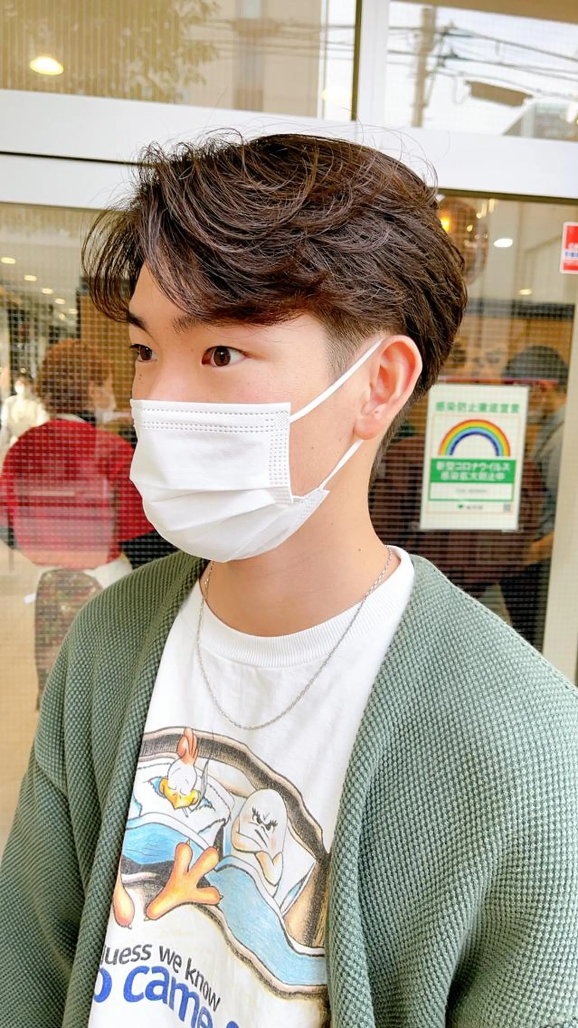 ショート パーマ メンズ センターパート カット パーマ メンズパーマ タカキリョウのヘアスタイル