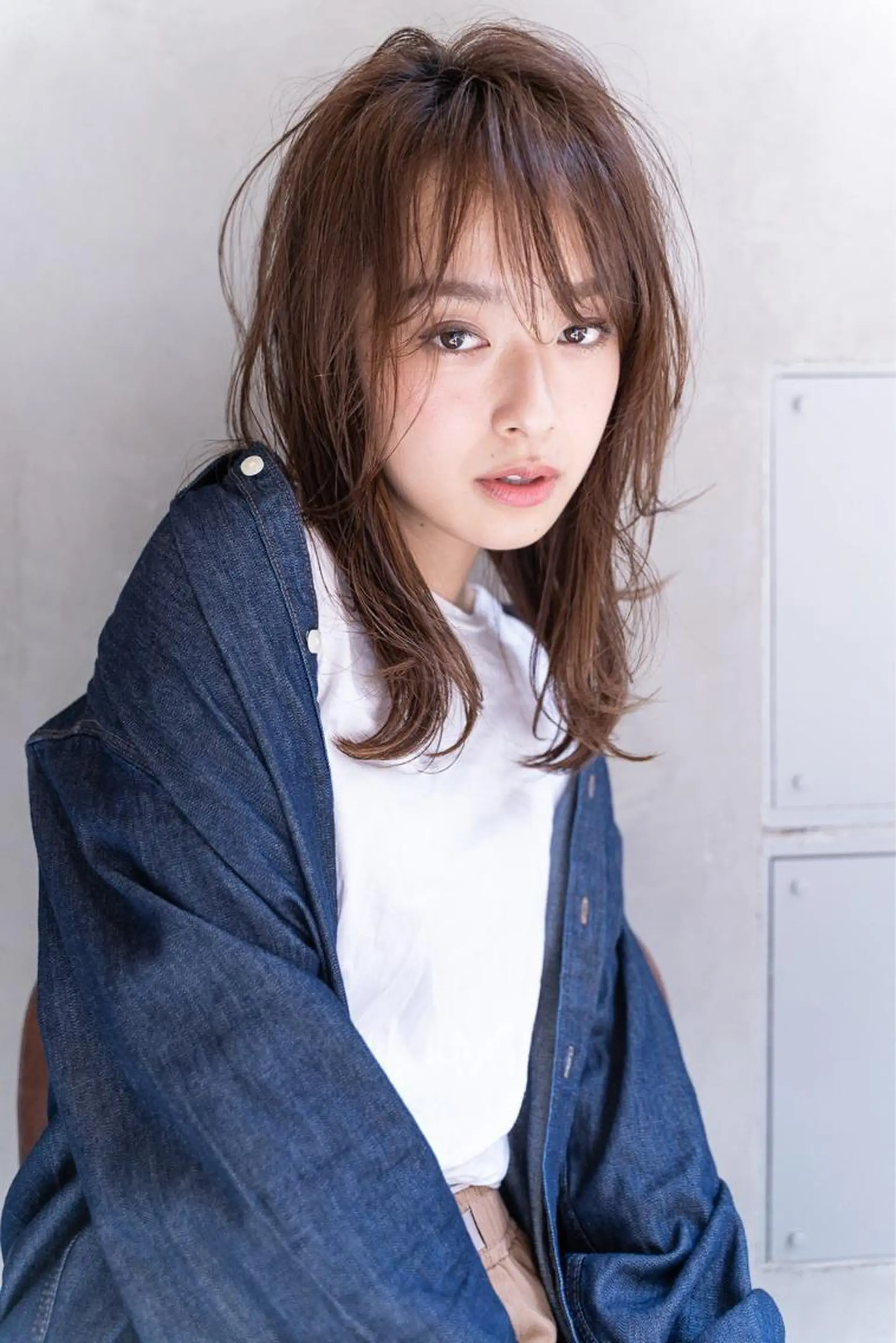 ミディアム カット ヘアカラー トリートメント ヘアセット IVE所属・ブリーチなし🤍 渋谷／原島杏奈のヘアスタイル