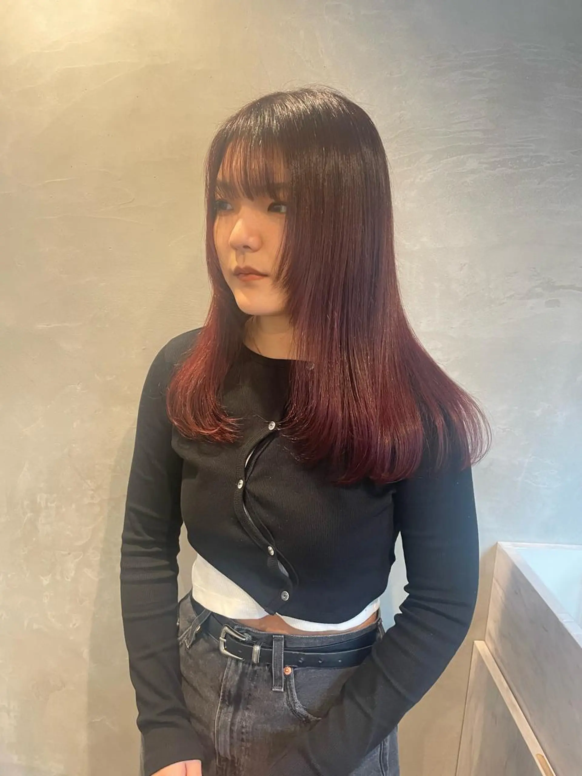 ロング カラー ヘアカラー 渋谷 留菜のヘアスタイル