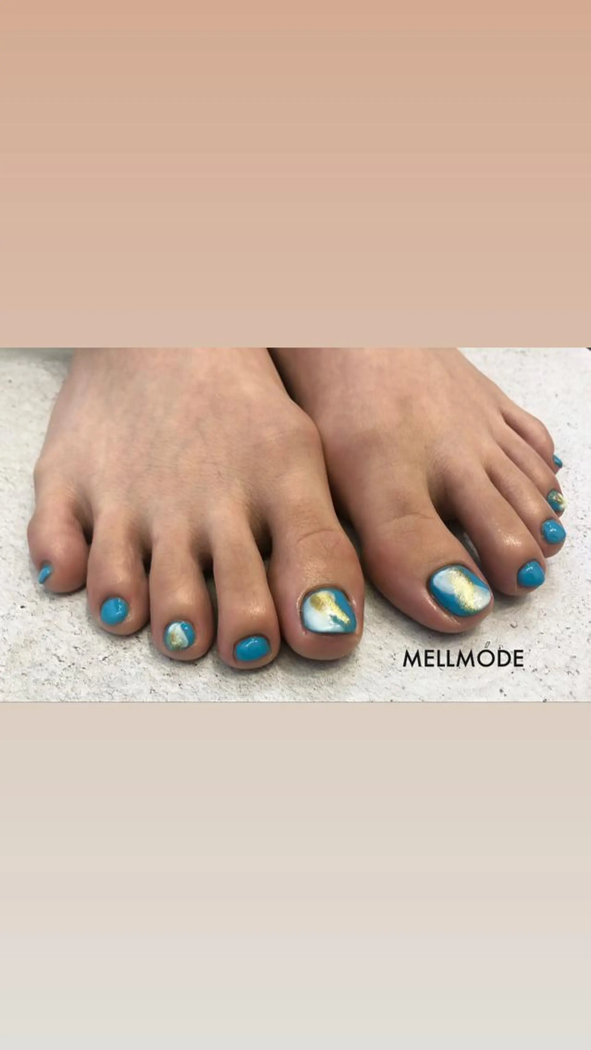 ネイル ブルー フットネイル フットネイル MELLMODE所属・Nakano Kanaのネイルデザイン