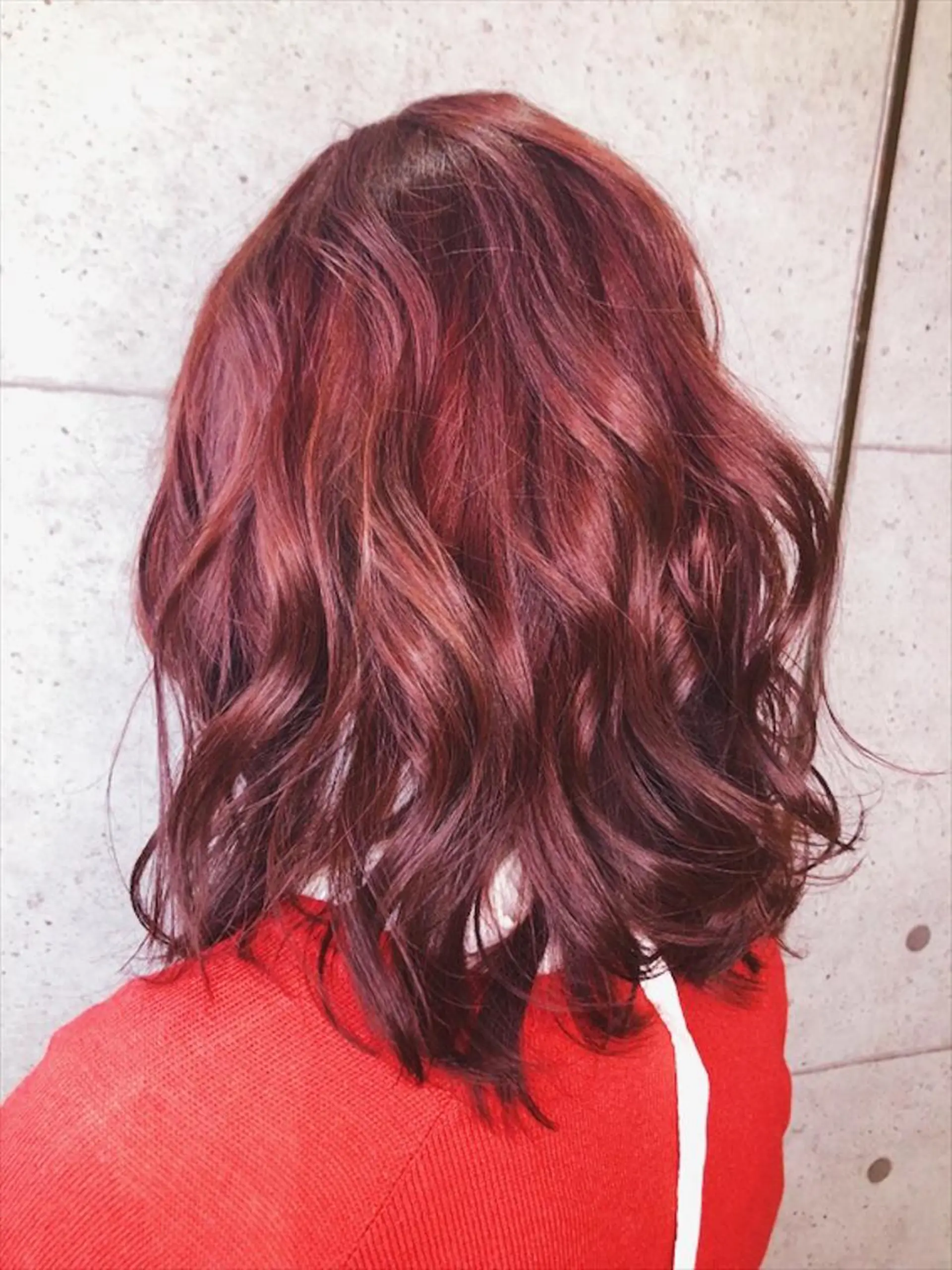 ミディアム カラー ブリーチ 透明感カラー イルミナカラー ピンクカラー 福森 みずきのヘアスタイル