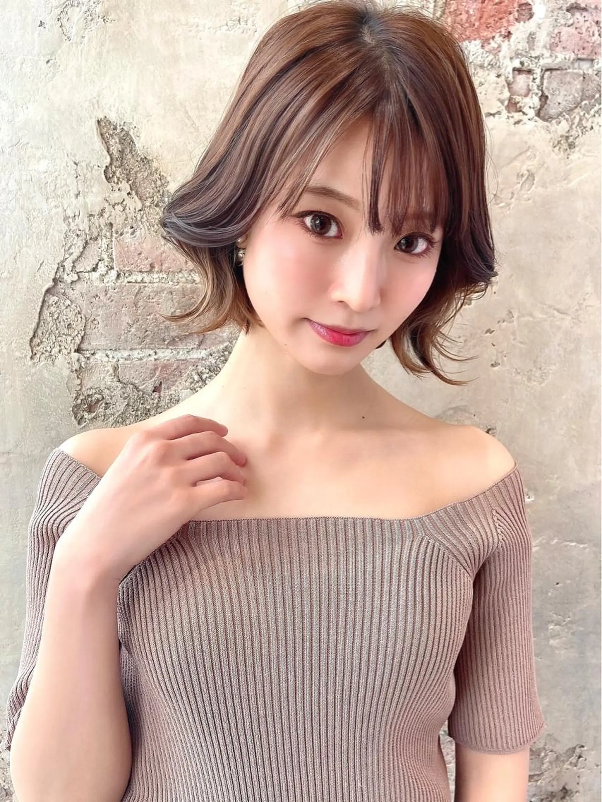 ミディアム カラー パーマ ヘアアレンジ ボブ 韓国風ヘア 似合わせカット Surpass所属・🌈小顔似合わせ SHIHO🌈のヘアスタイル