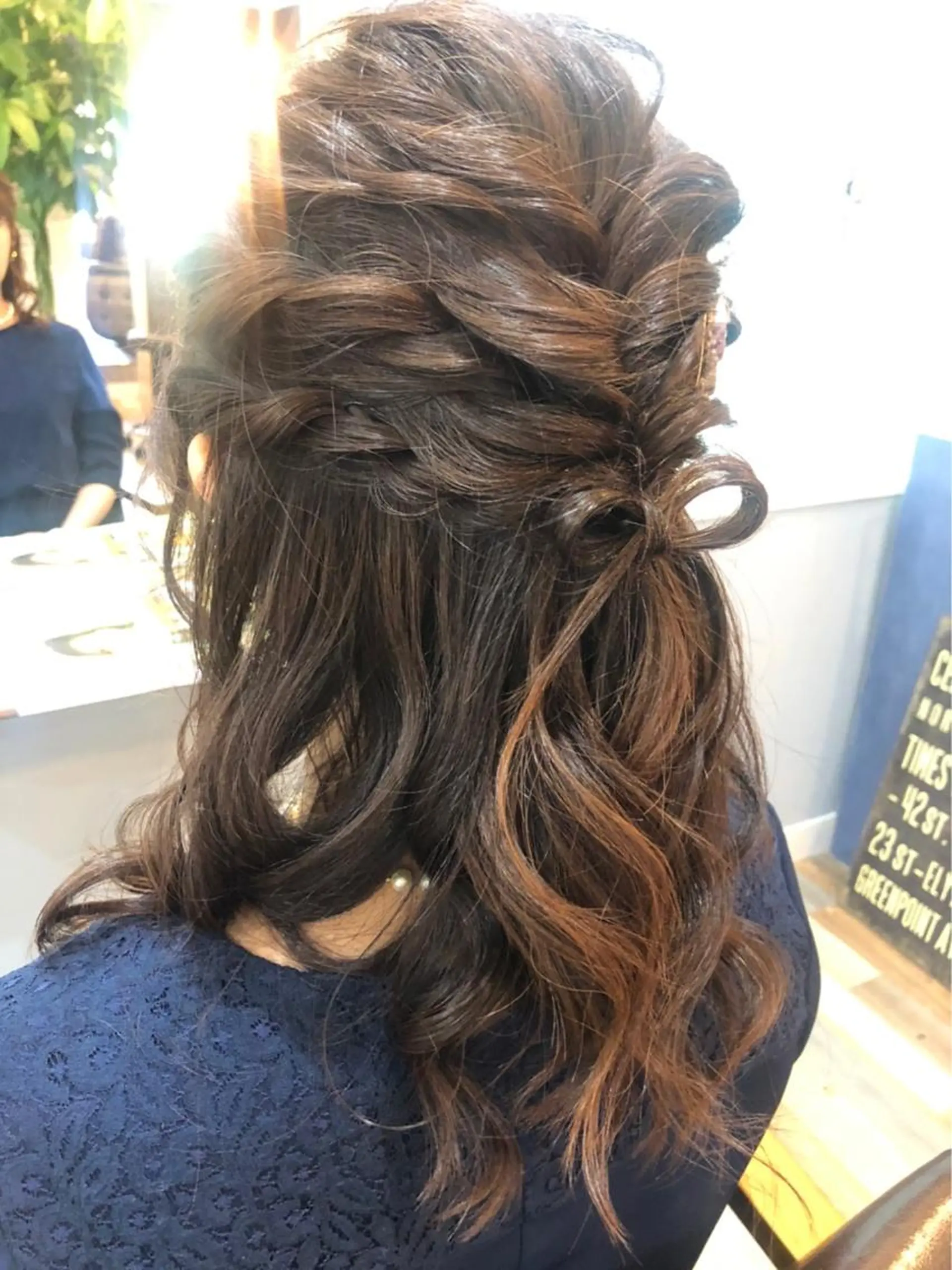 セミロング カラー パーマ ヘアアレンジ ハーフアップ ヘアセット hachinana所属・似合わせhair🌼 misakiのヘアスタイル