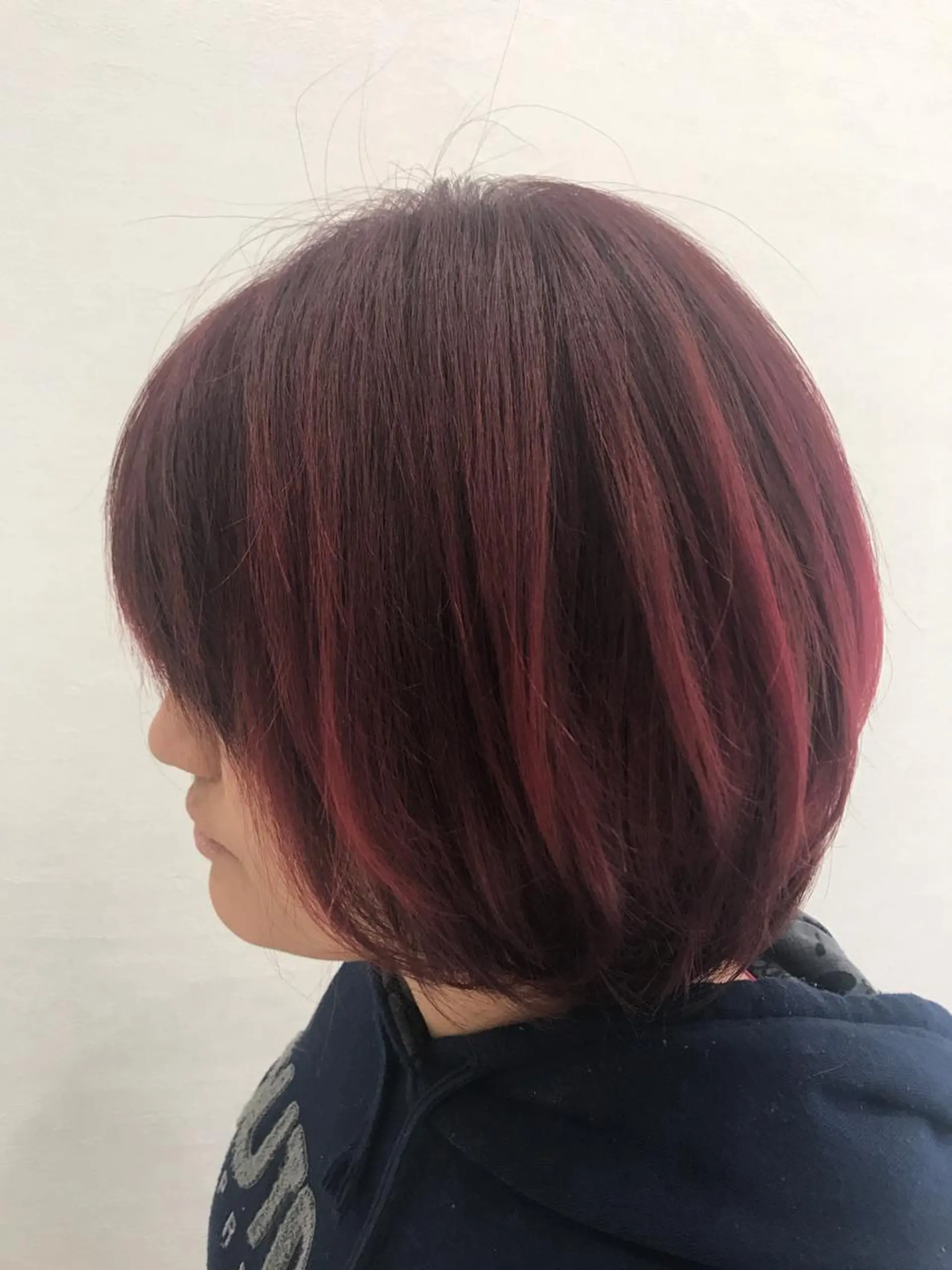 ミディアム カラー レッドカラー 星野 慎也のヘアスタイル