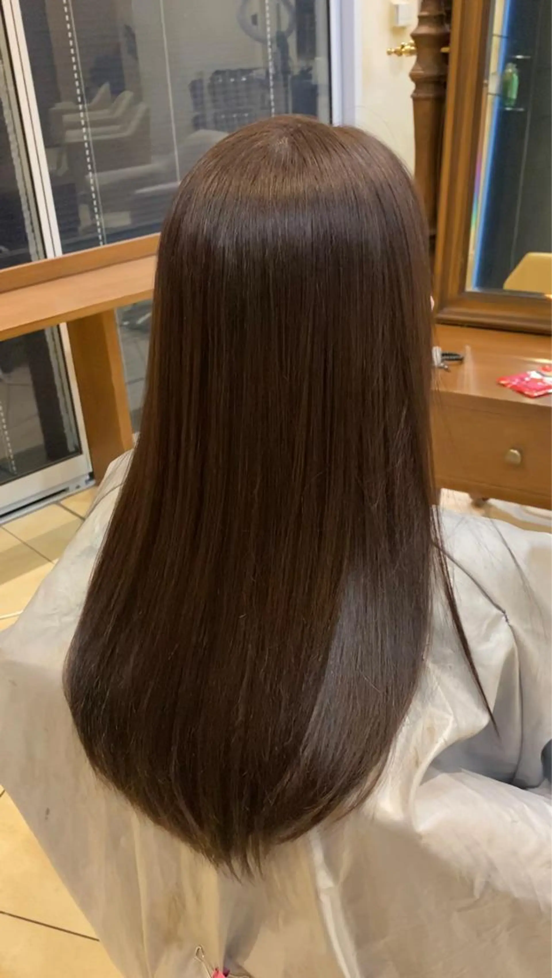 ロング カラー 縮毛矯正 トリートメント 地毛風ストレート/ ケアカラー/セキネのヘアスタイル