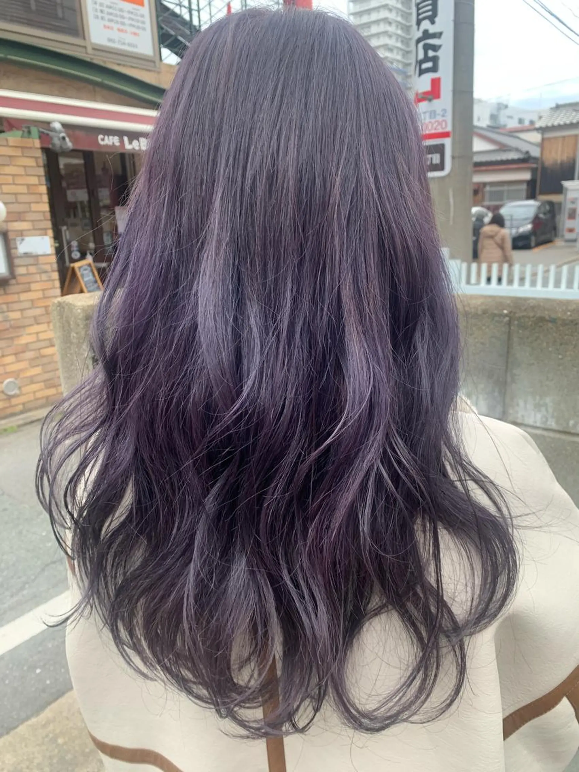 ロング カラー ブリーチ バイオレットカラー カット ヘアカラー トリートメント hub hair レイヤー/透明感のヘアスタイル