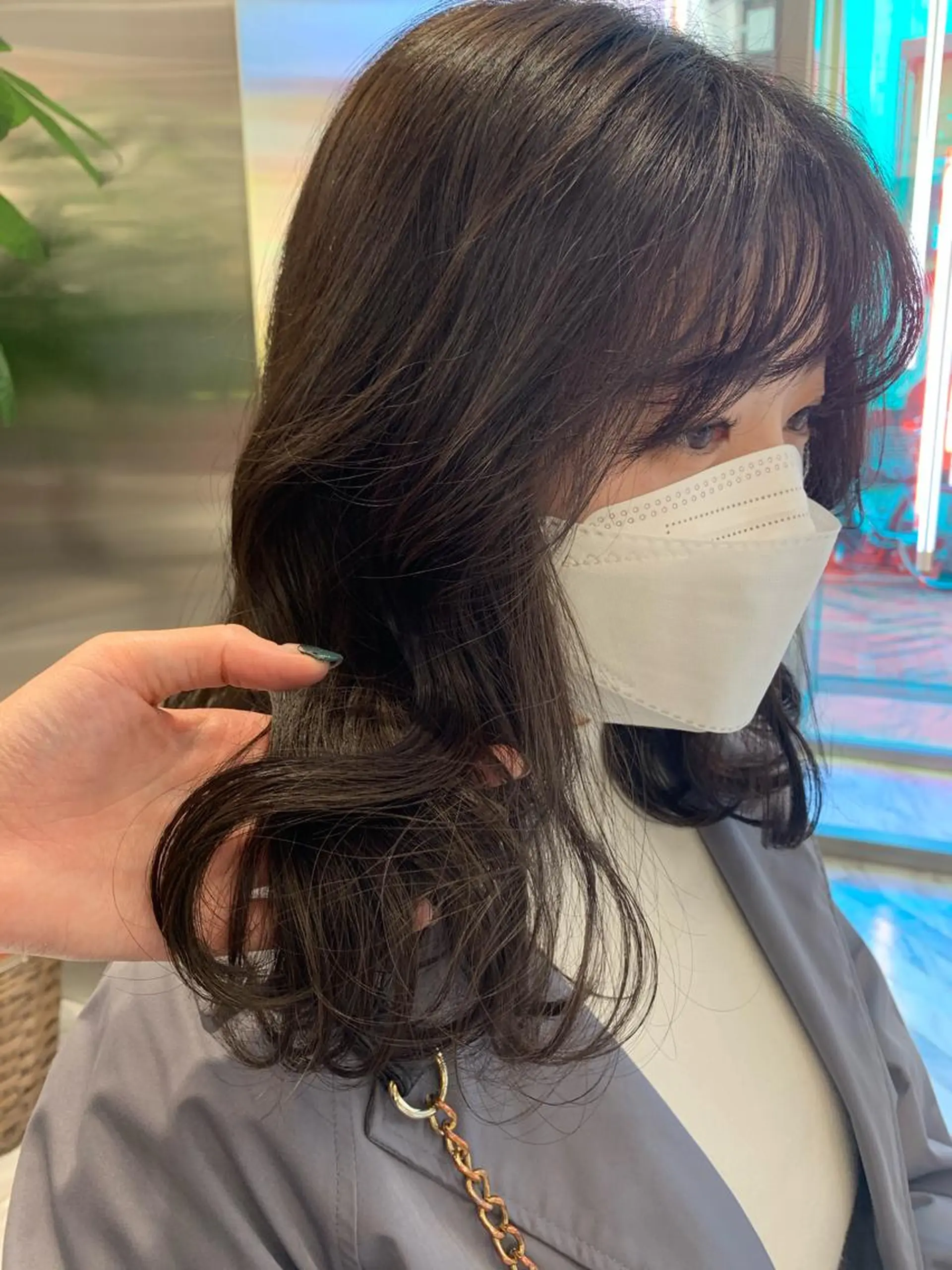 セミロング カラー 平野 優奈のヘアスタイル