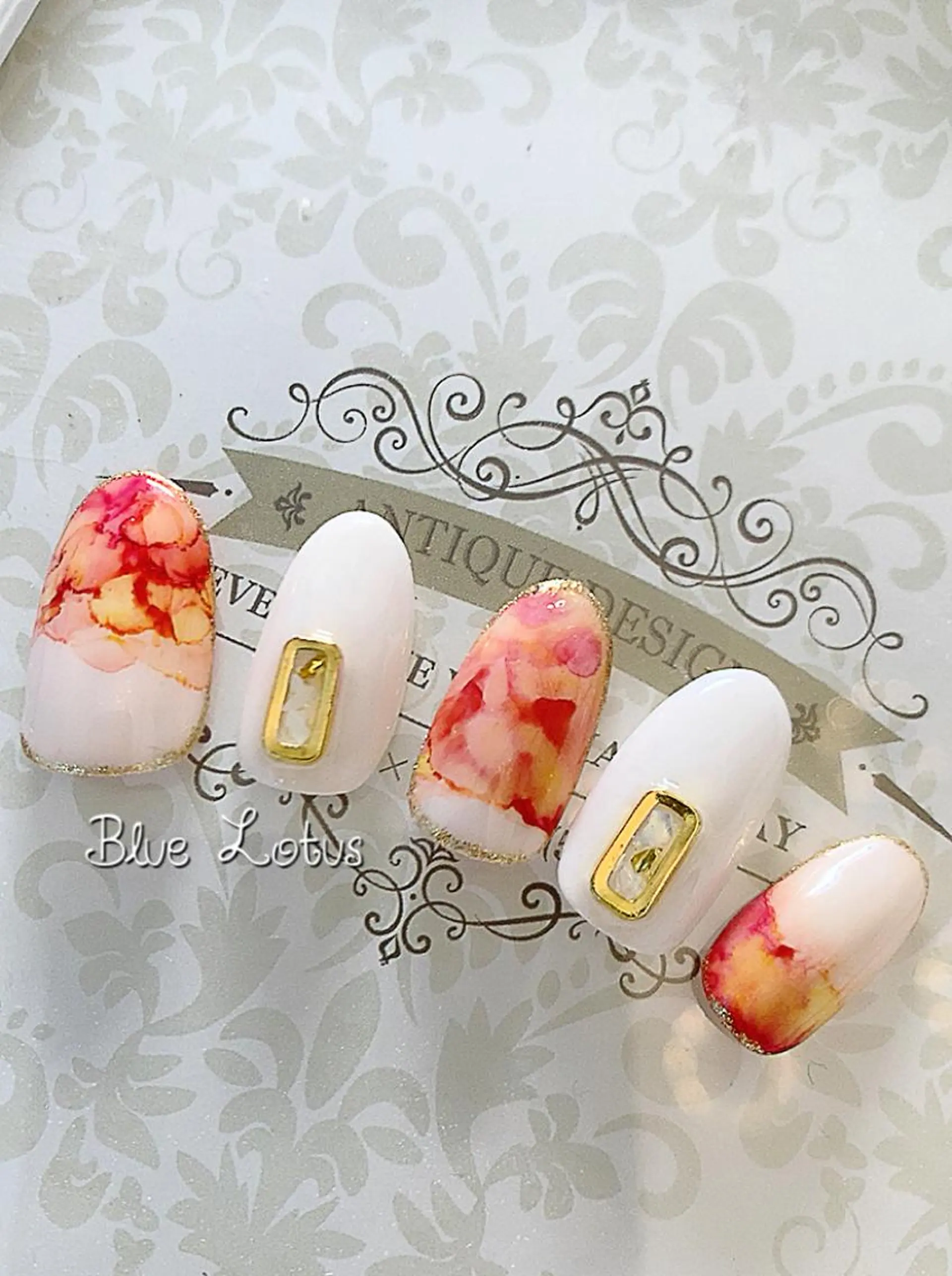 ネイル アートネイル 大理石ネイル(マーブル) ハンドネイル 三浦 藍のネイルデザイン