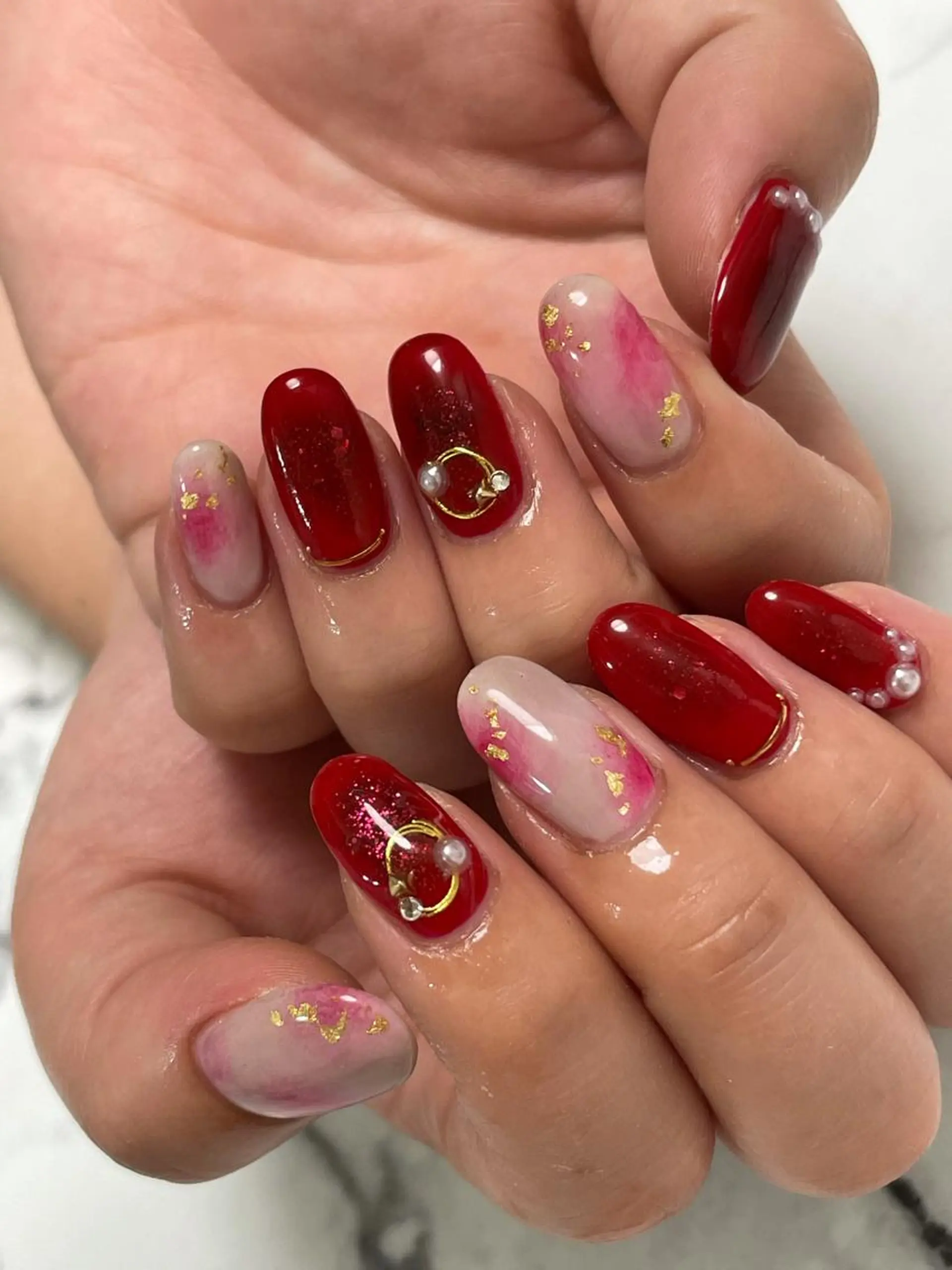 ネイル 赤色 private salon NIKOのネイルデザイン