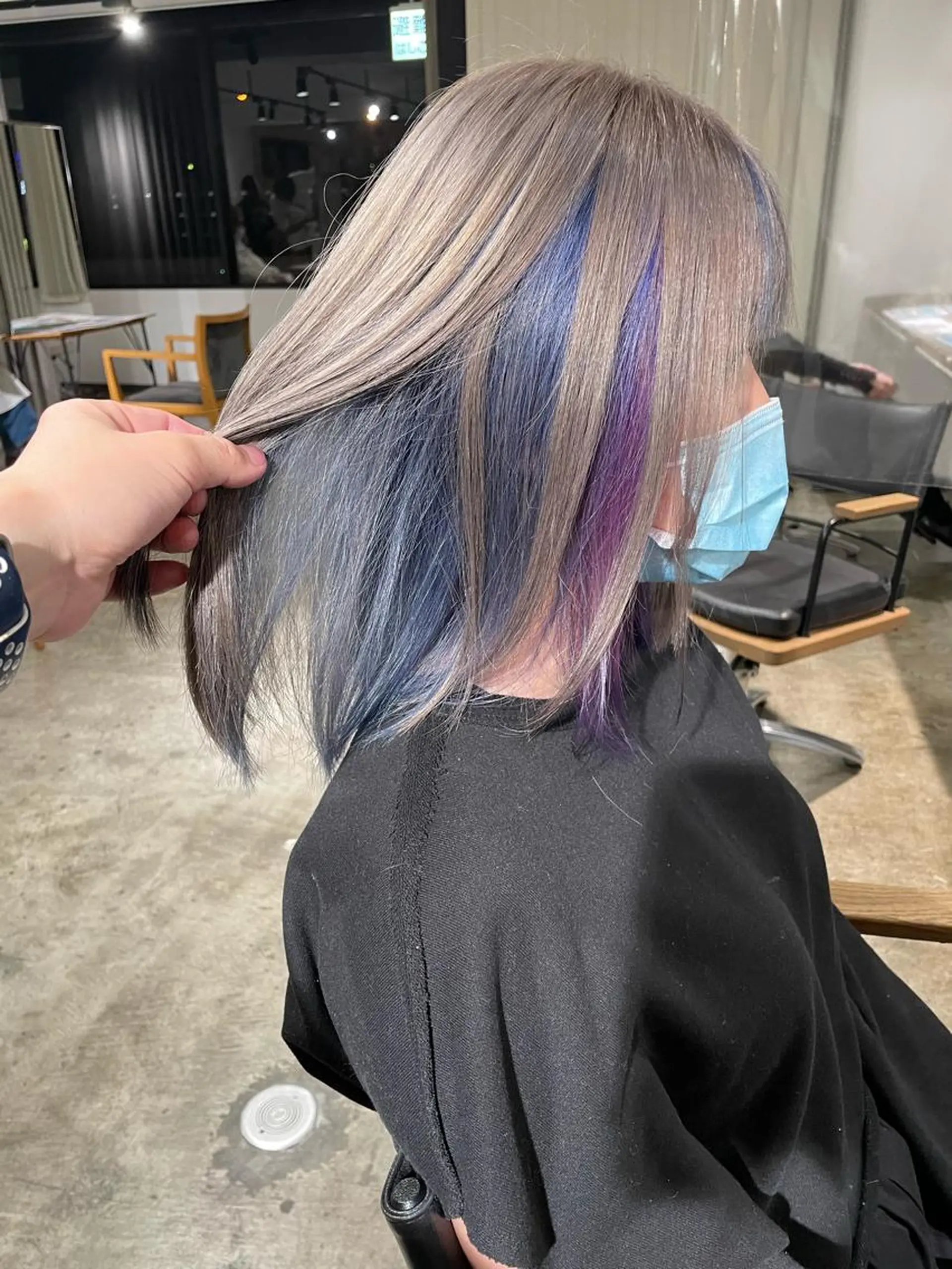 ミディアム カラー ヘアカラー トリートメント ハイトーン/レイヤー /ケアブリーチ石川治のヘアスタイル