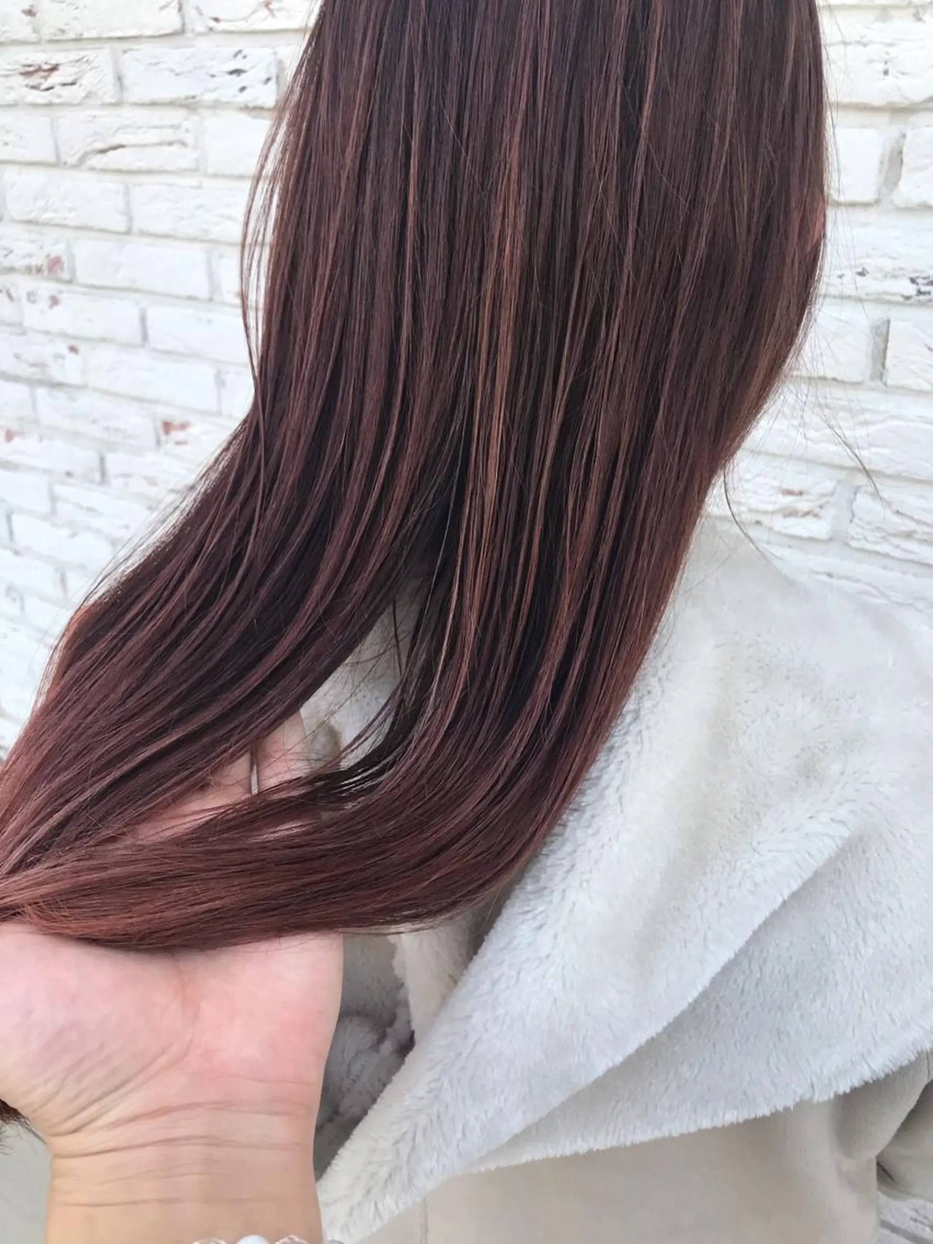 セミロング カラー バレイヤージュ ピンクカラー レイヤーカット [髪質改善] 北生駒 店長/古居聖理のヘアスタイル