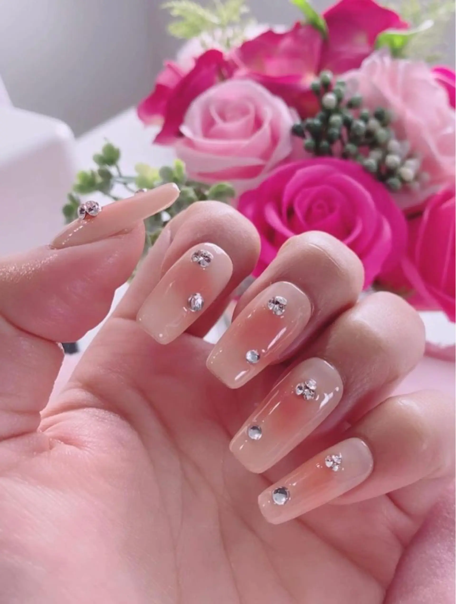 セミロング HandS ネイル 自宅サロンのネイルデザイン