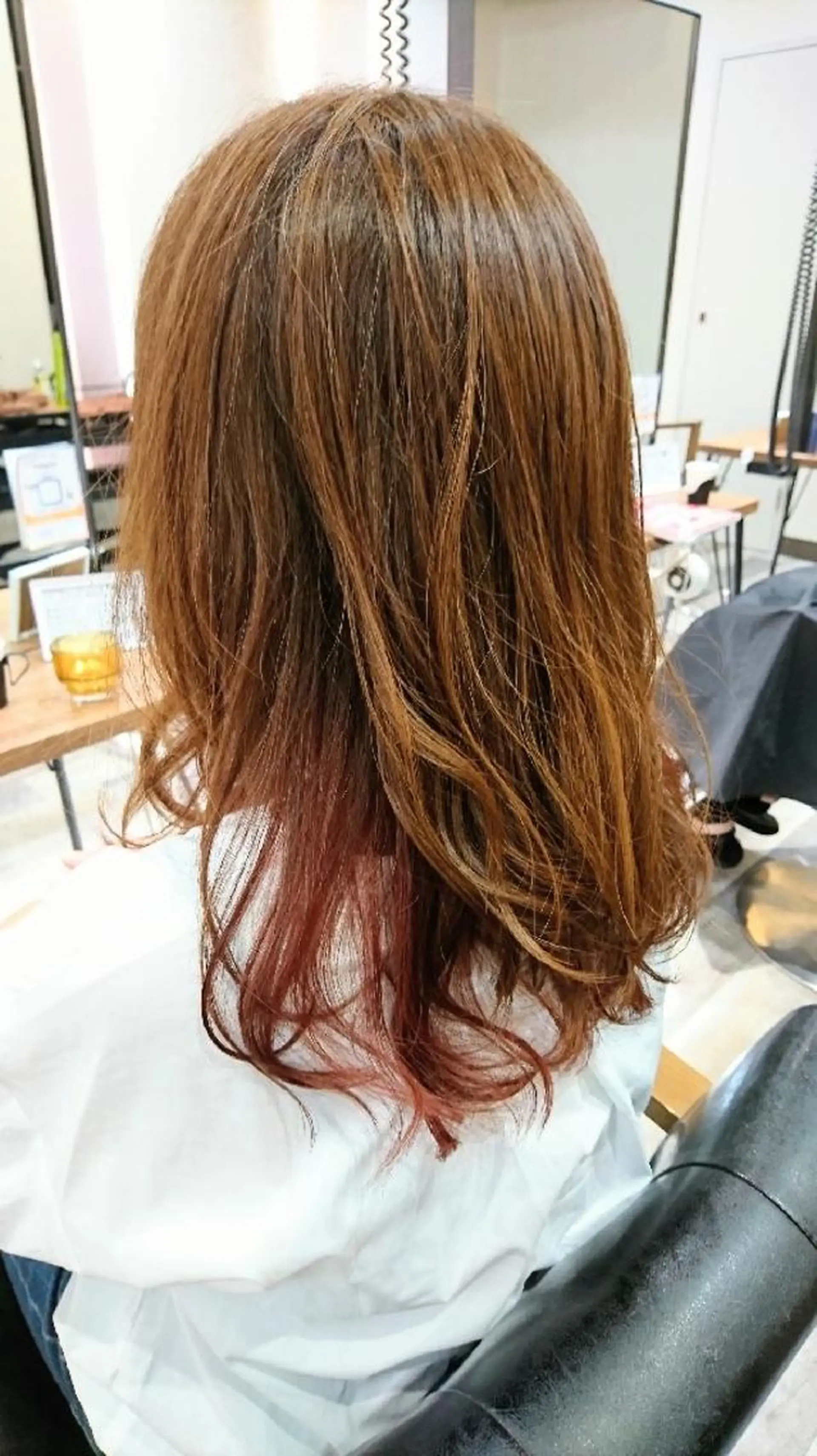 ロング カラー インナーカラー ピンクカラー ACROあべの店所属・艶カラー/インナー /グラデ/大西小百合のヘアスタイル