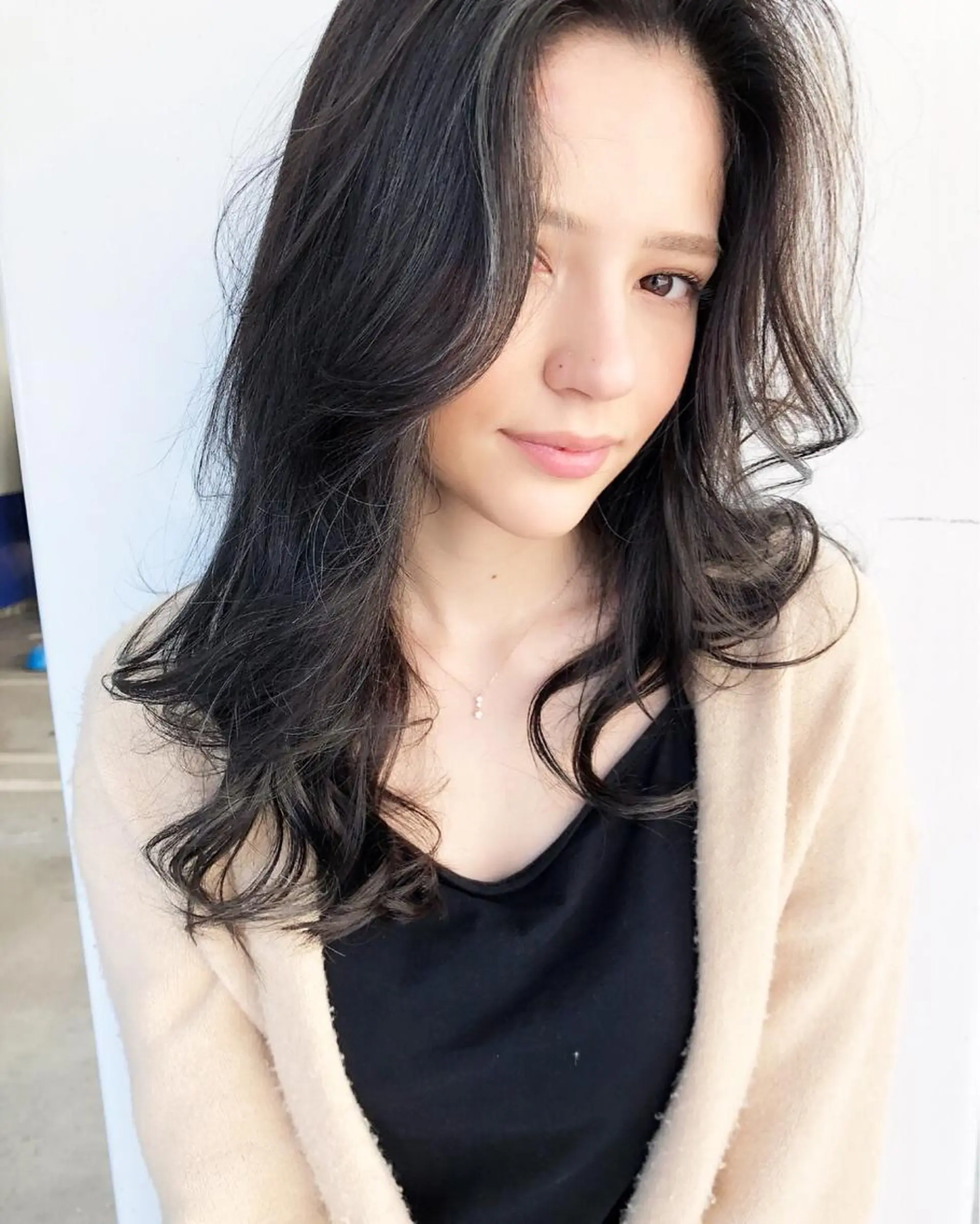 セミロング カラー パーマ ヘアアレンジ メンズ キッズ ネイル マツエク・マツパ グレージュ 韓国風×透明感カラー 髪質改善オタベシンヤのヘアスタイル