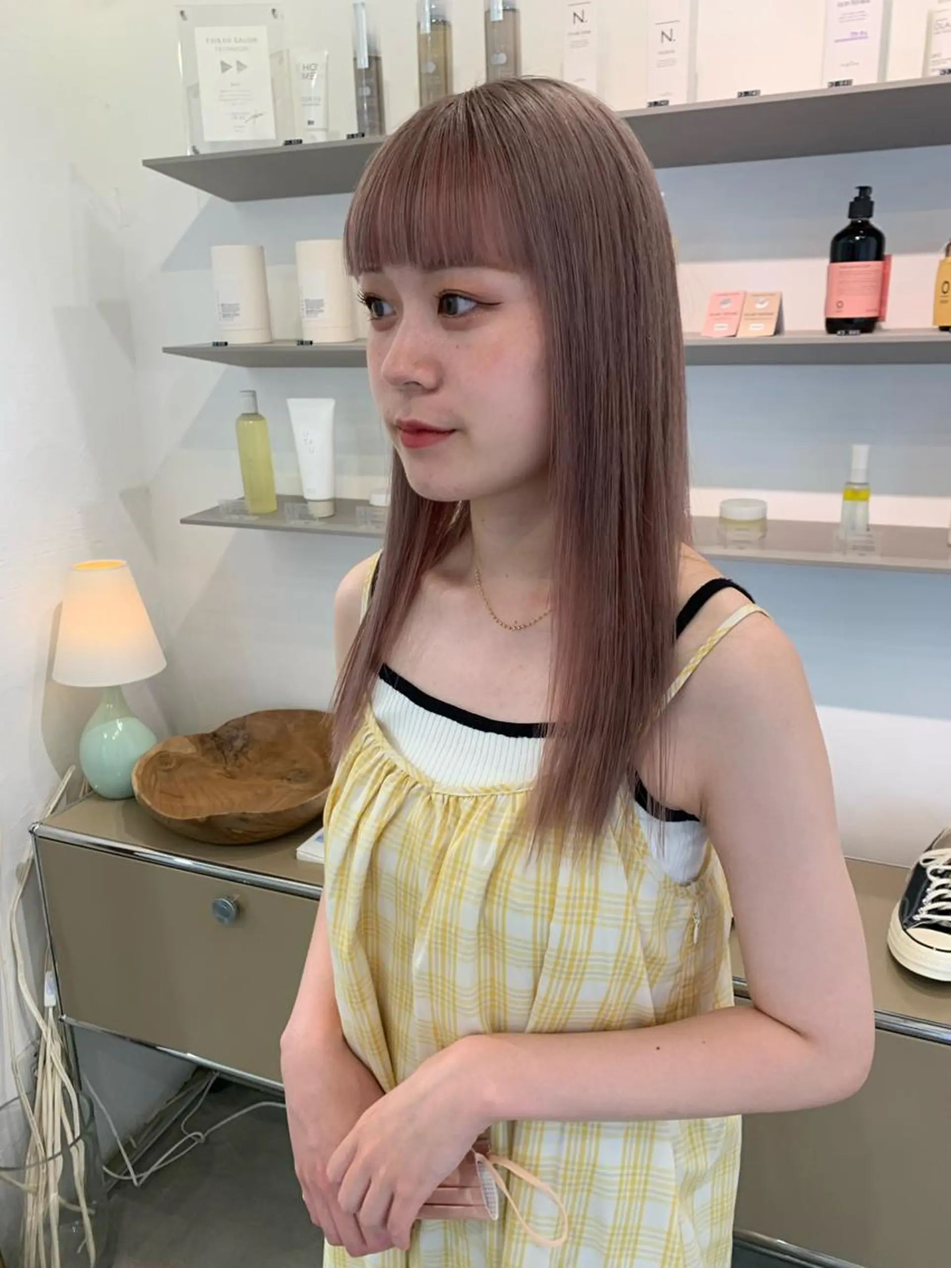 ロング カラー ベージュカラー HITOMI 福岡パーマのヘアスタイル