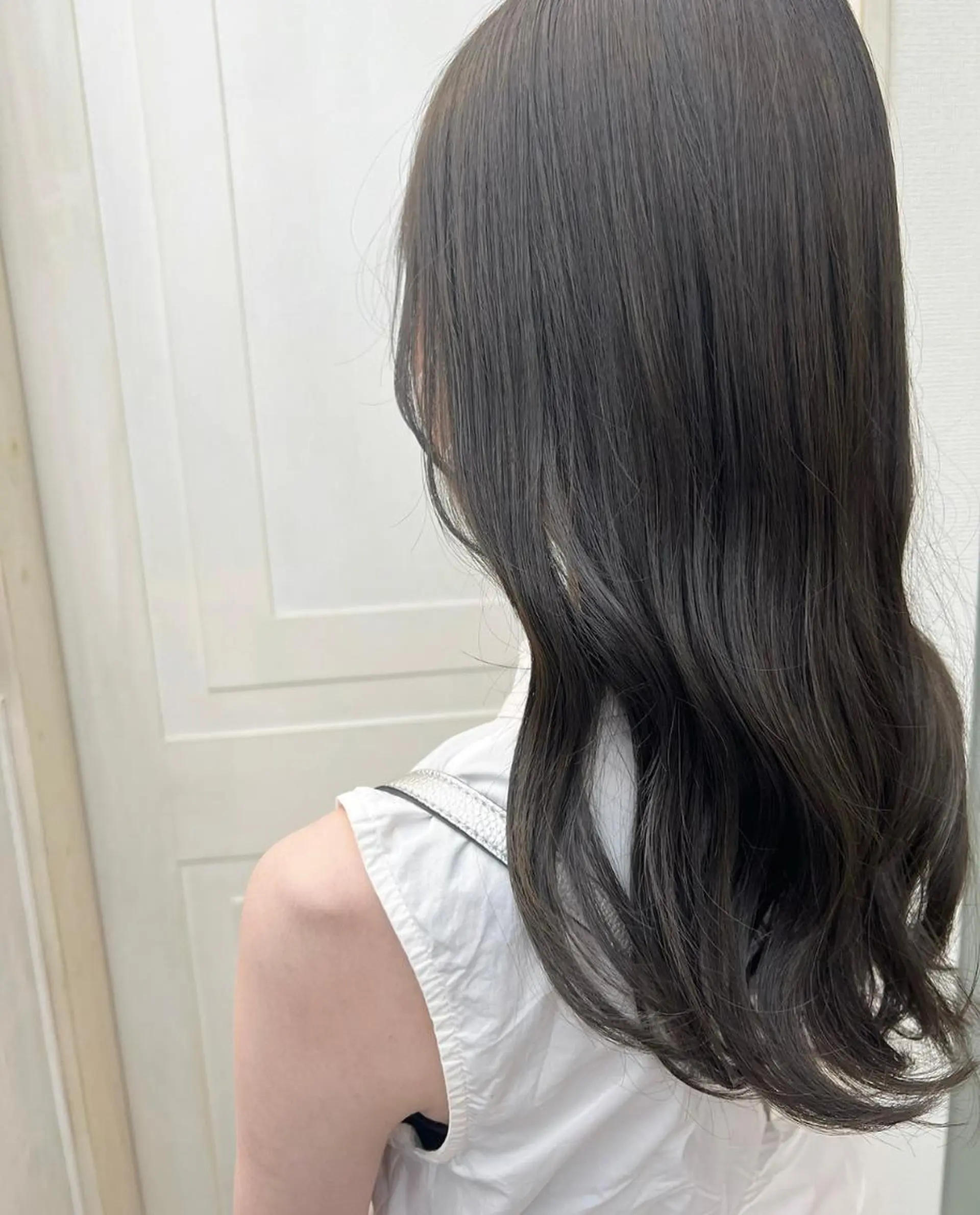ロング アッシュ ミストバング パープルカラー ボブ デート カット ヘアカラー トリートメント N° anfeel 渋谷🪞🫧のヘアスタイル