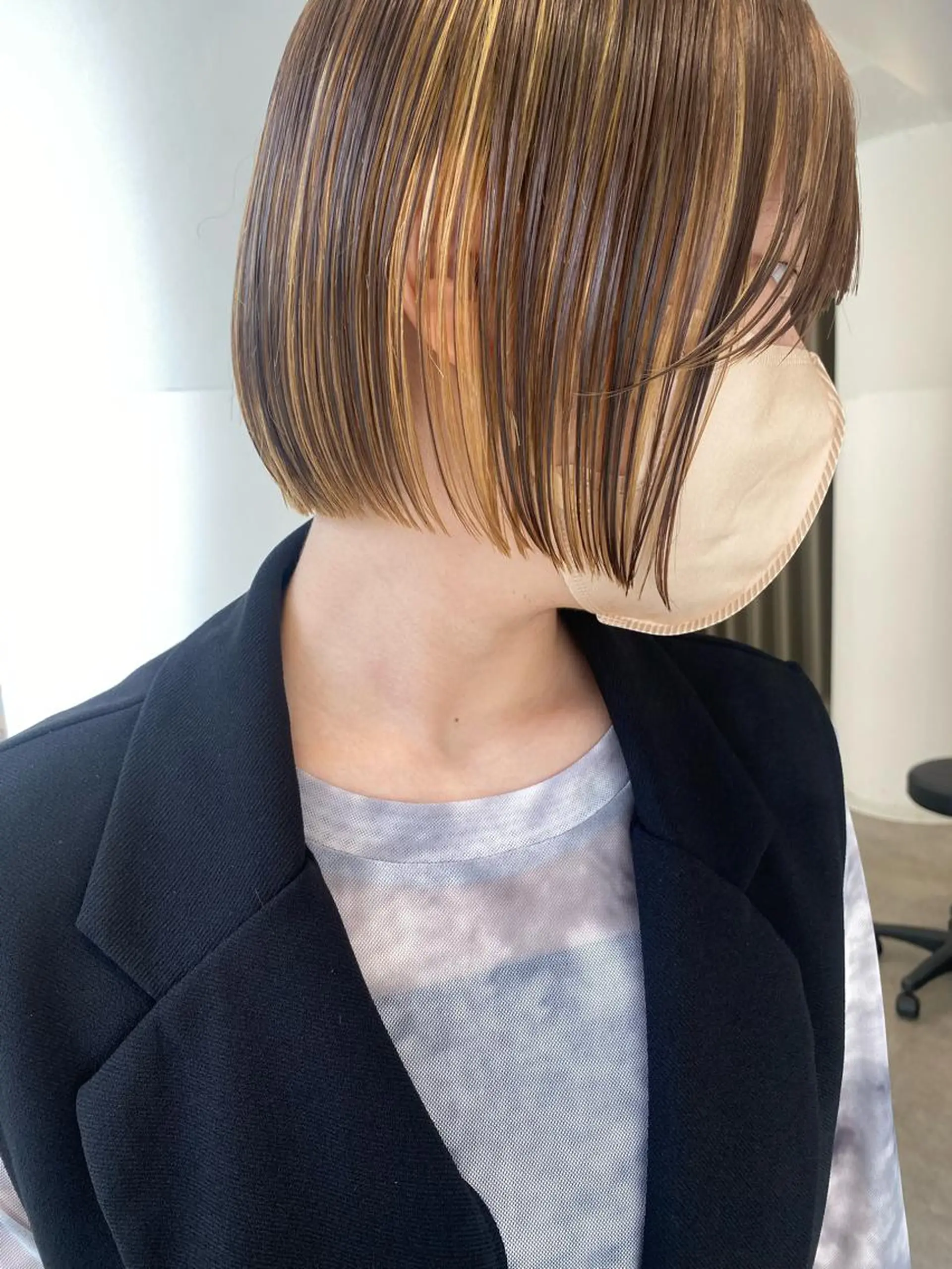 ショート カラー センターパート/ 暖色カラーayuのヘアスタイル