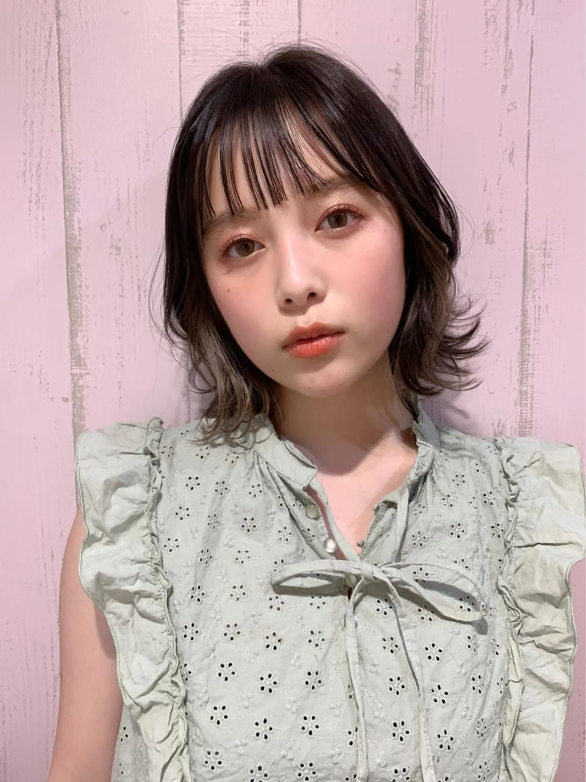 ミディアム カラー グレージュ インナーカラー ミルクティーグレージュ 髪質改善カラー☆ ヘアアレンジmiyuのヘアスタイル