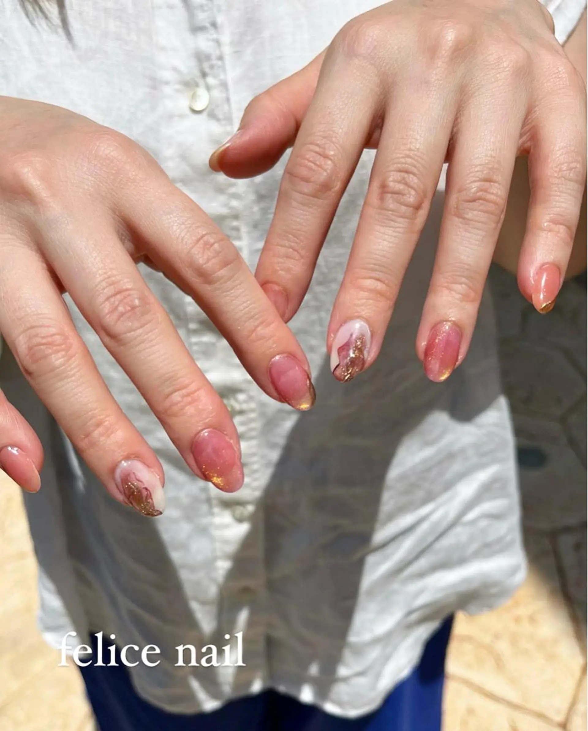 ネイル アートネイル マグネットネイル ニュアンスネイル 夏ネイル felice nailのネイルデザイン