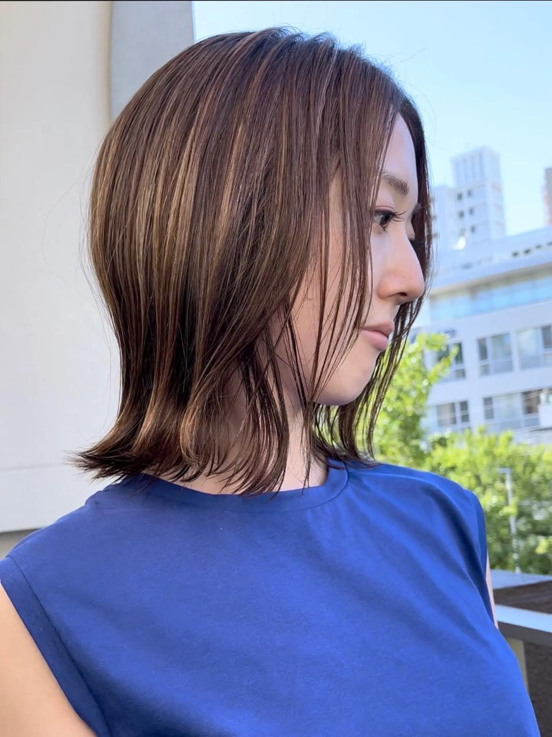 ミディアム カラー ベージュカラー ハイライトカラー ハイライト コバヤシ タイジュのヘアスタイル