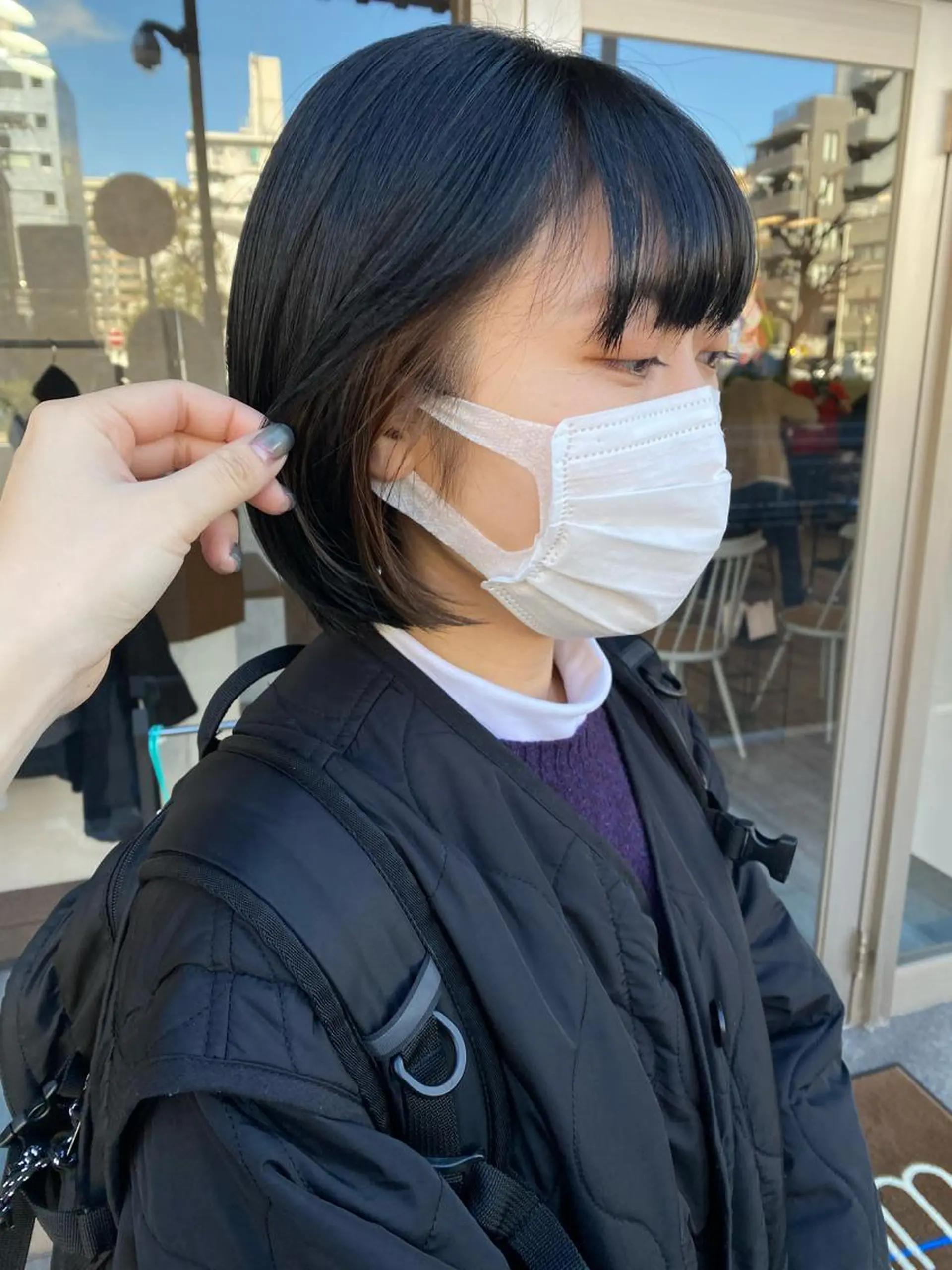 ミディアム カラー 黒髪 ブリーチ ブルーカラー ブルーブラック インナーカラー ｲﾁｶﾜ ﾐｵ/ minim hairのヘアスタイル