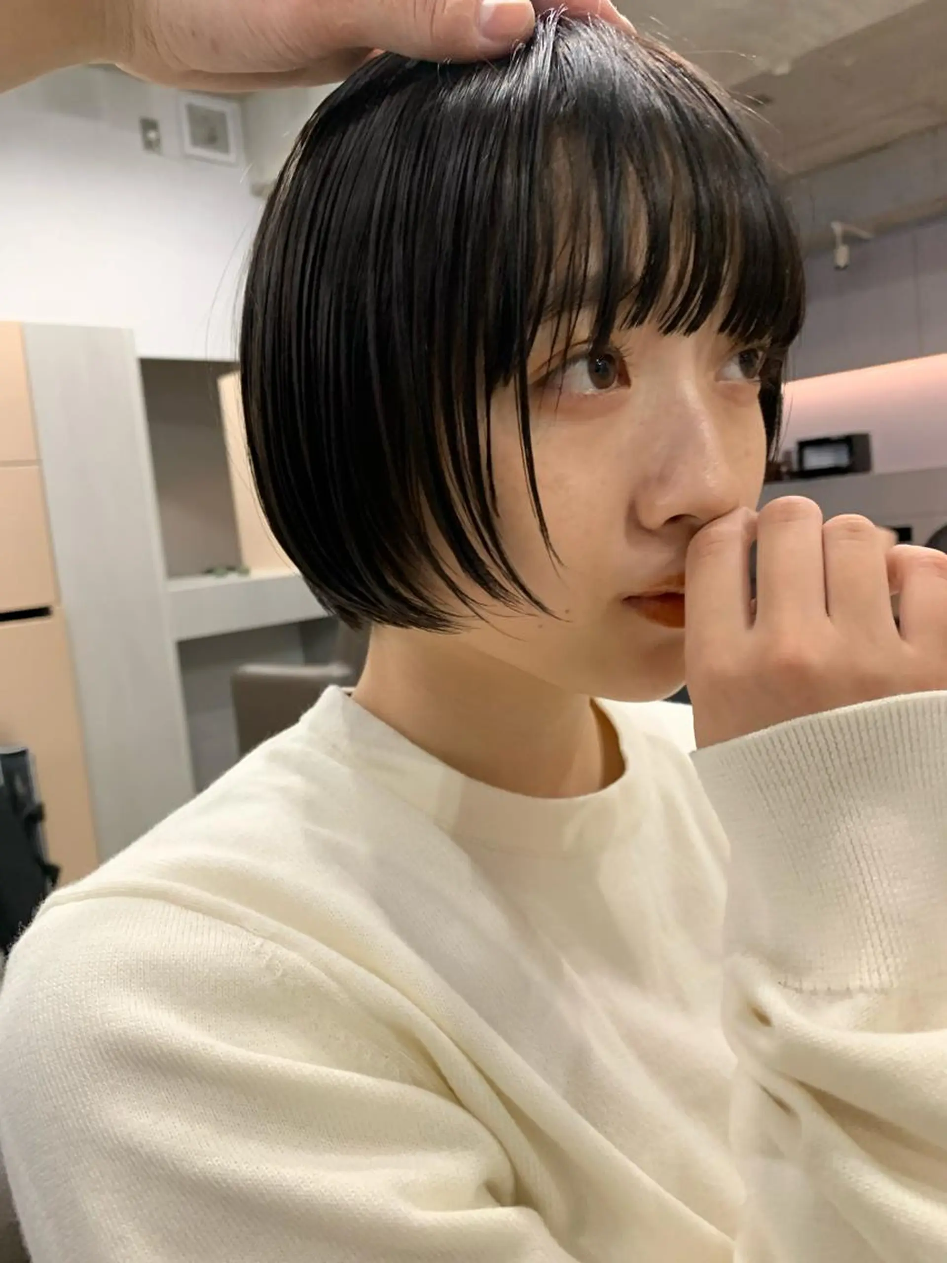 ショート カラー ボブパーマコテ巻き風 パーマNo1深江秀平のヘアスタイル