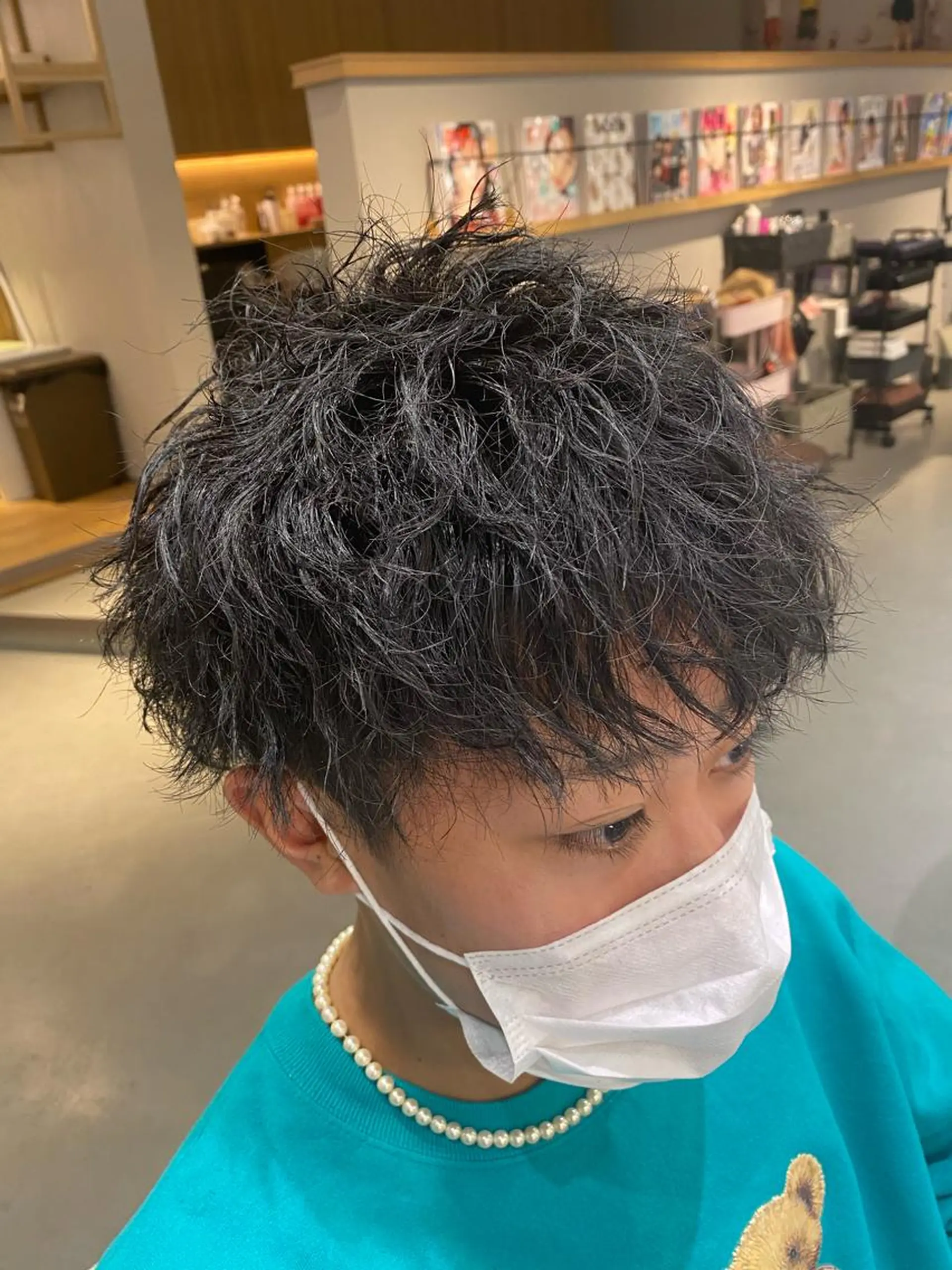 ショート パーマ メンズ カット パーマ unopulir Vamos店所属・梅田茶屋町メンズ 専門美容師 山元一平のヘアスタイル