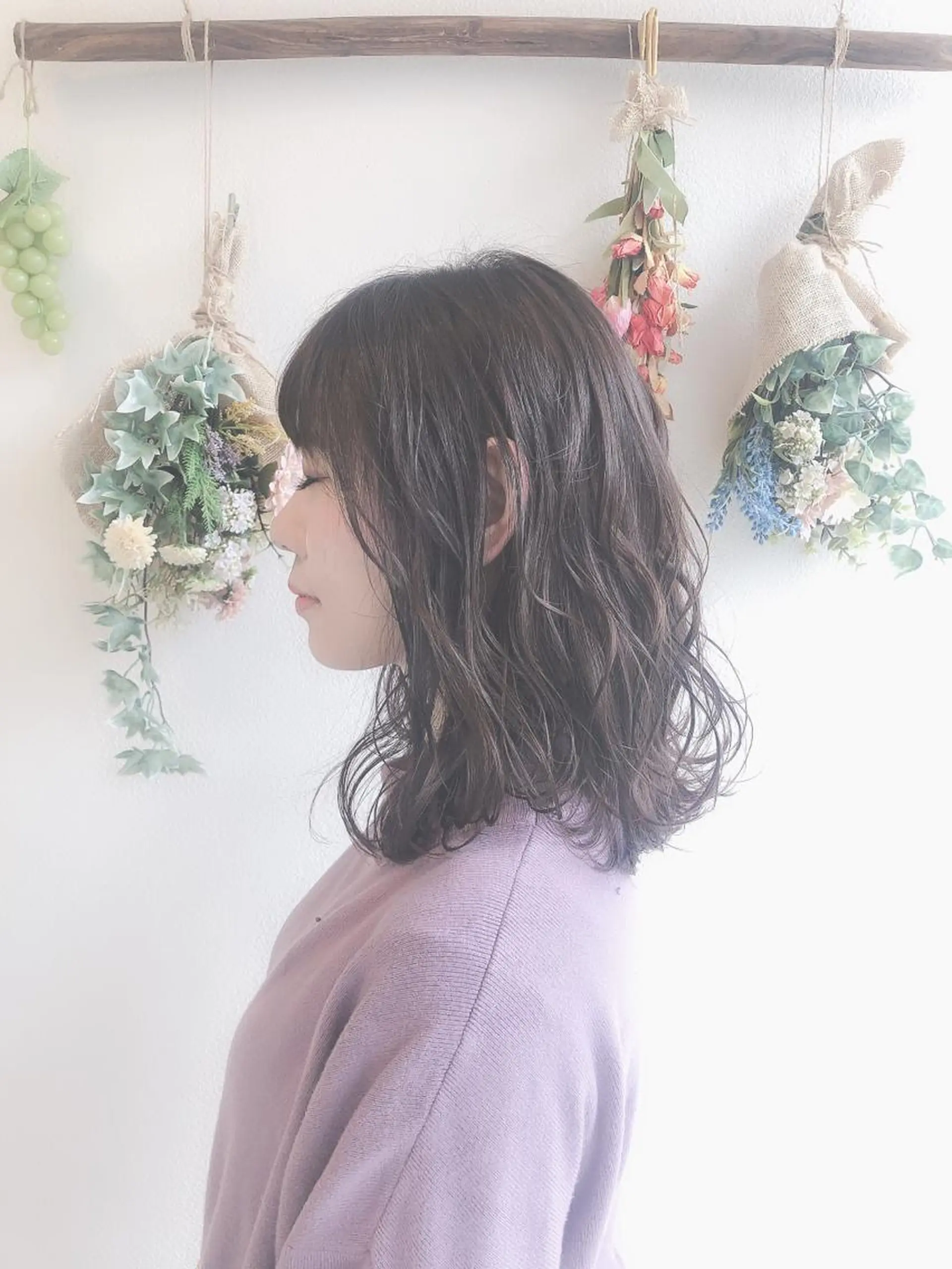 ミディアム カラー 西 めぐみのヘアスタイル