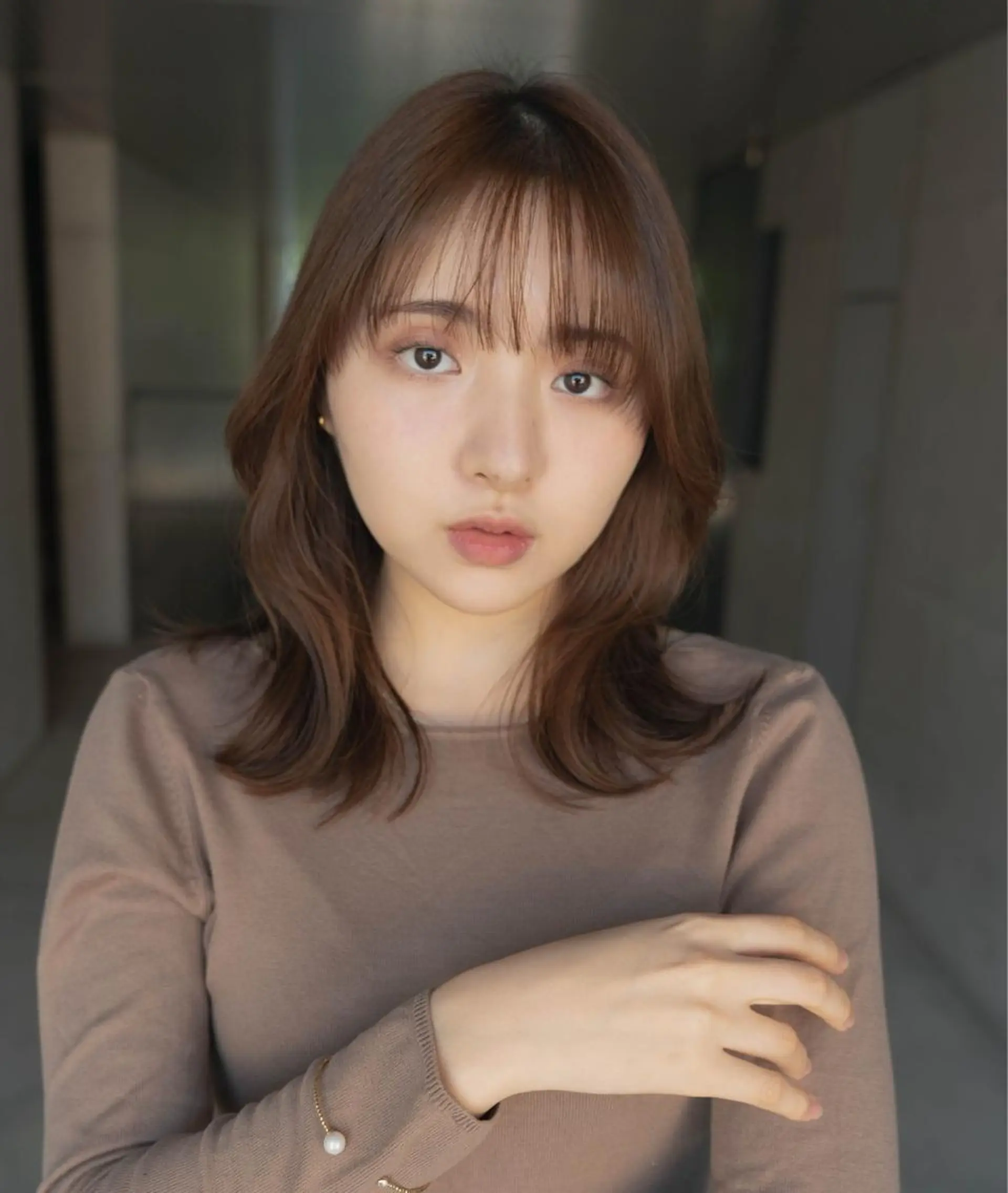 ミディアム タンバルモリパーマ 礒井メンキのヘアスタイル