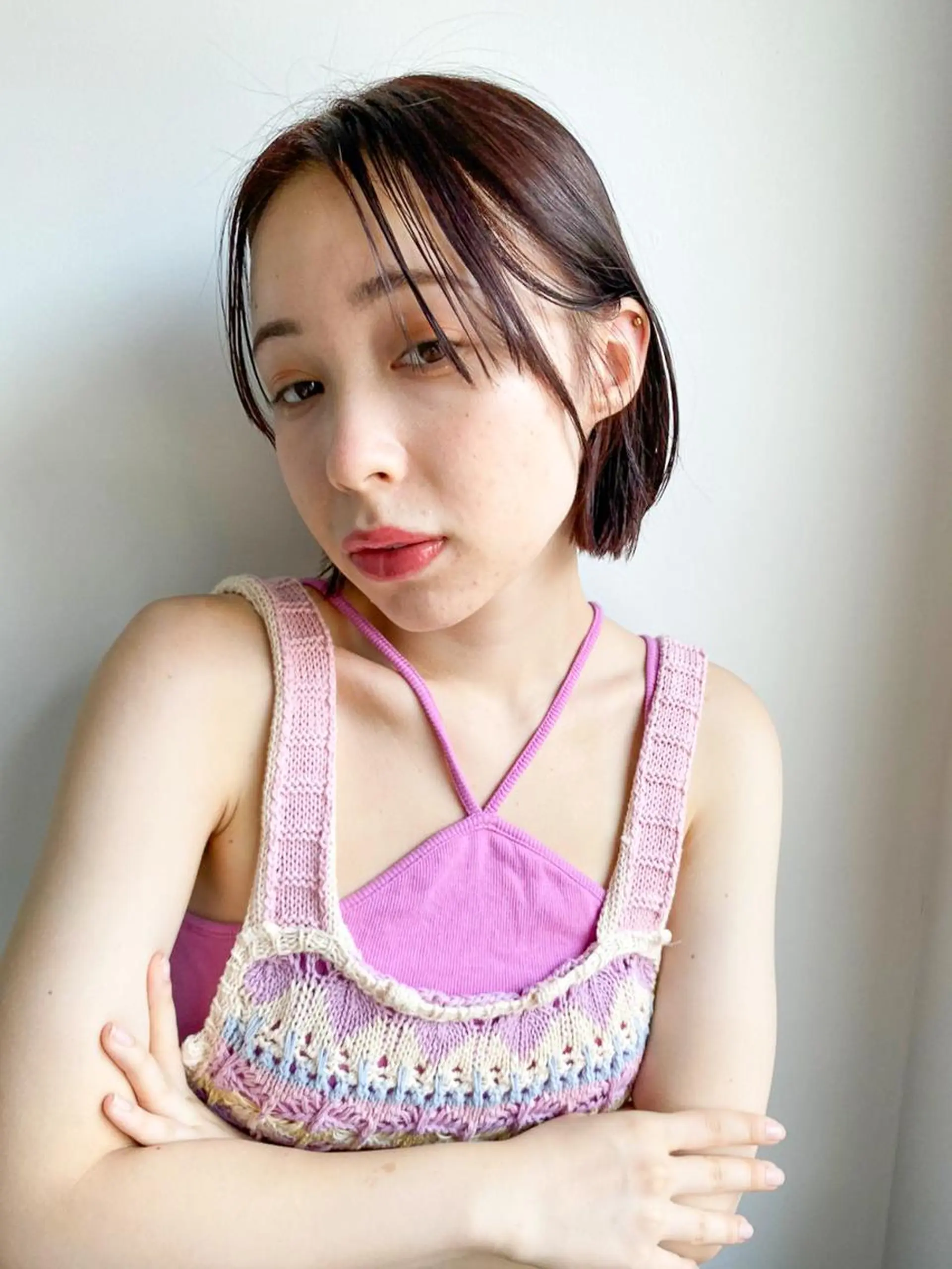 ミディアム エギョモリ 天使の羽バング・フェザーバング ハッシュカット ハイライト タンバルモリ CEINE【セーヌ】 三軒茶屋のヘアスタイル