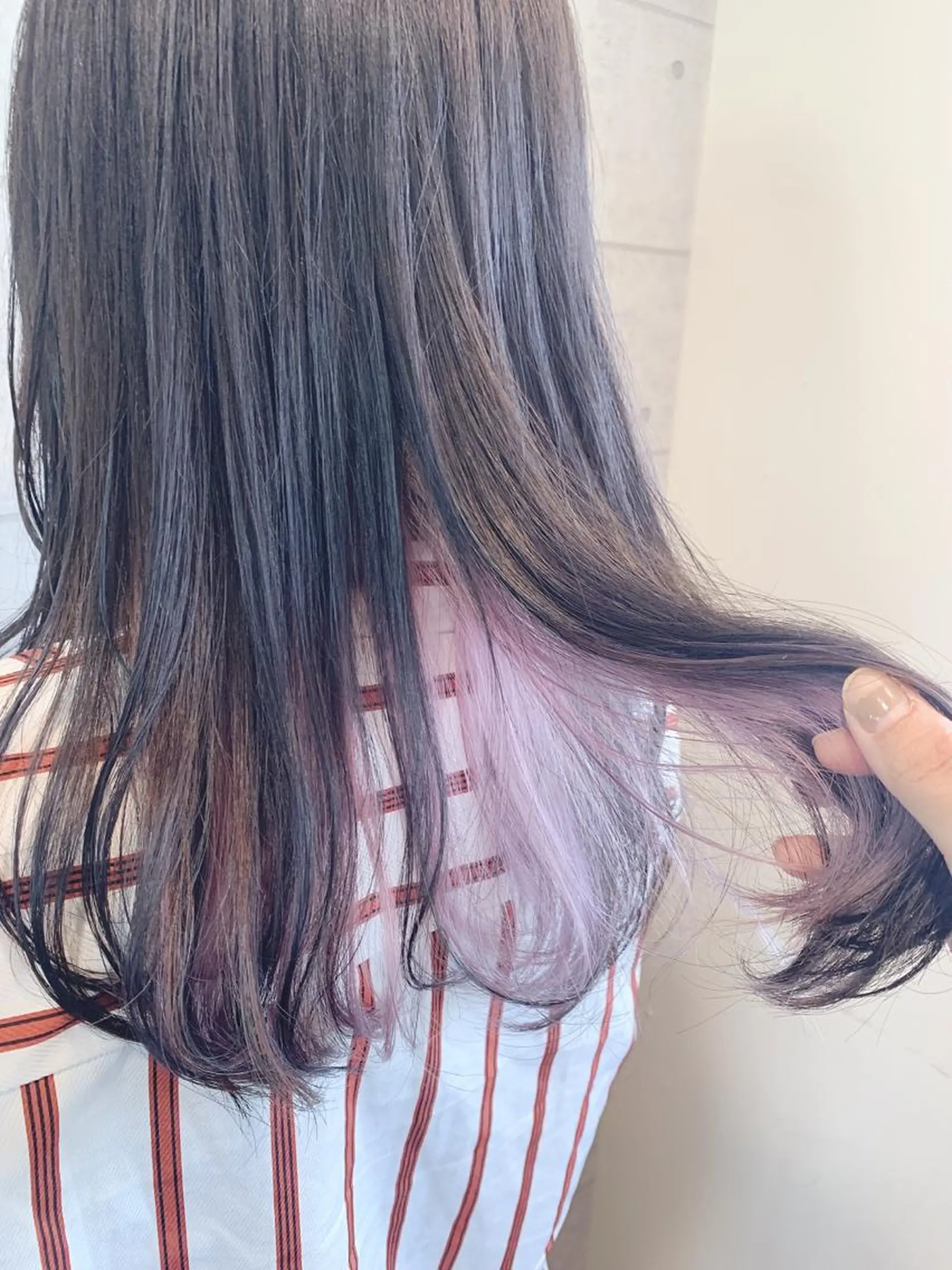 セミロング カラー ヘアアレンジ ブラウンカラー ラベンダーカラー ピンクカラー 🌿‬ ܸAir 透明感🌱西村知佳のヘアスタイル
