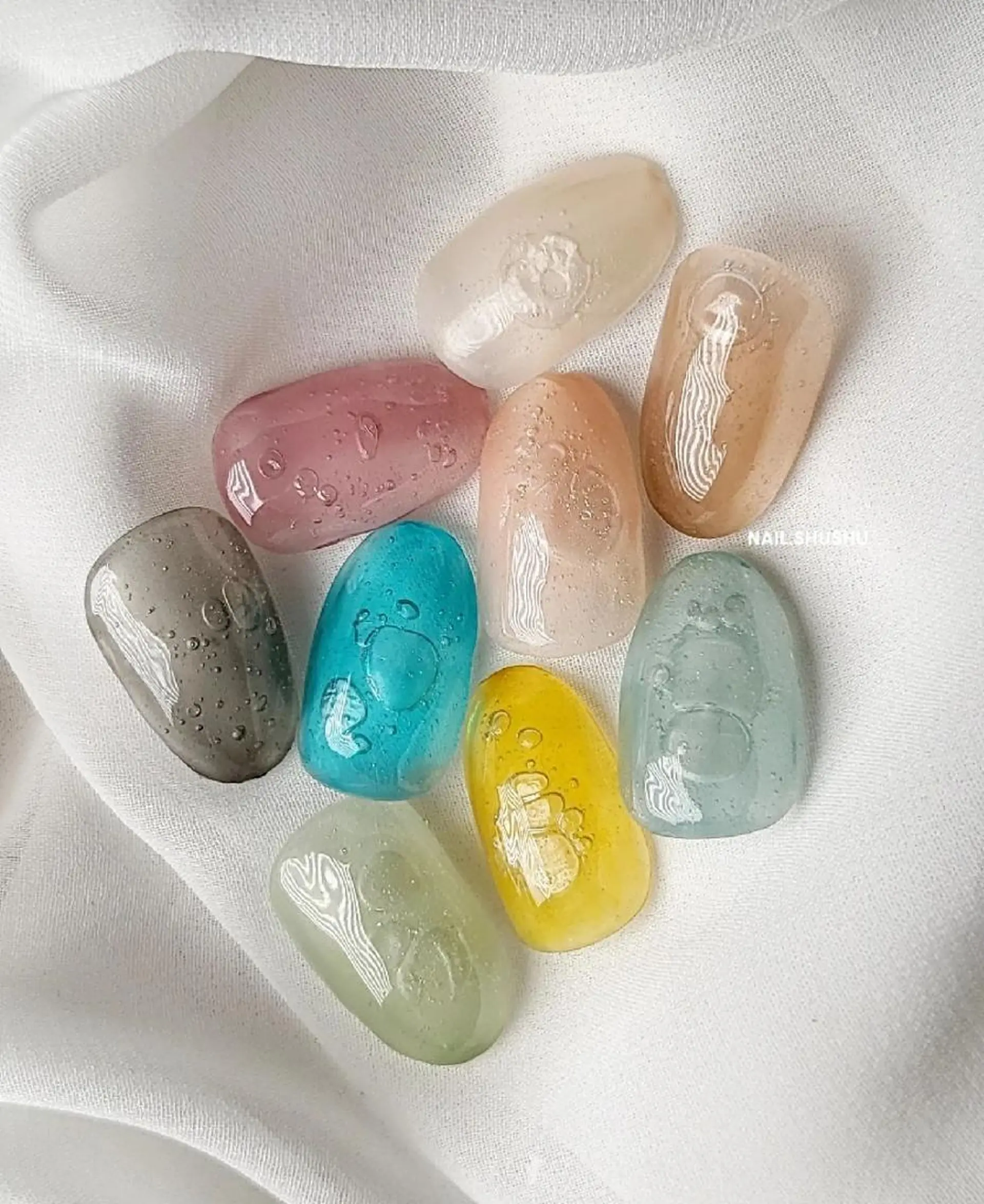 ネイル 持ち込み ニュアンスネイル ワンカラーネイル シンプルネイル 夏ネイル 3dパーツ/流行り 👧shushu❤️のネイルデザイン
