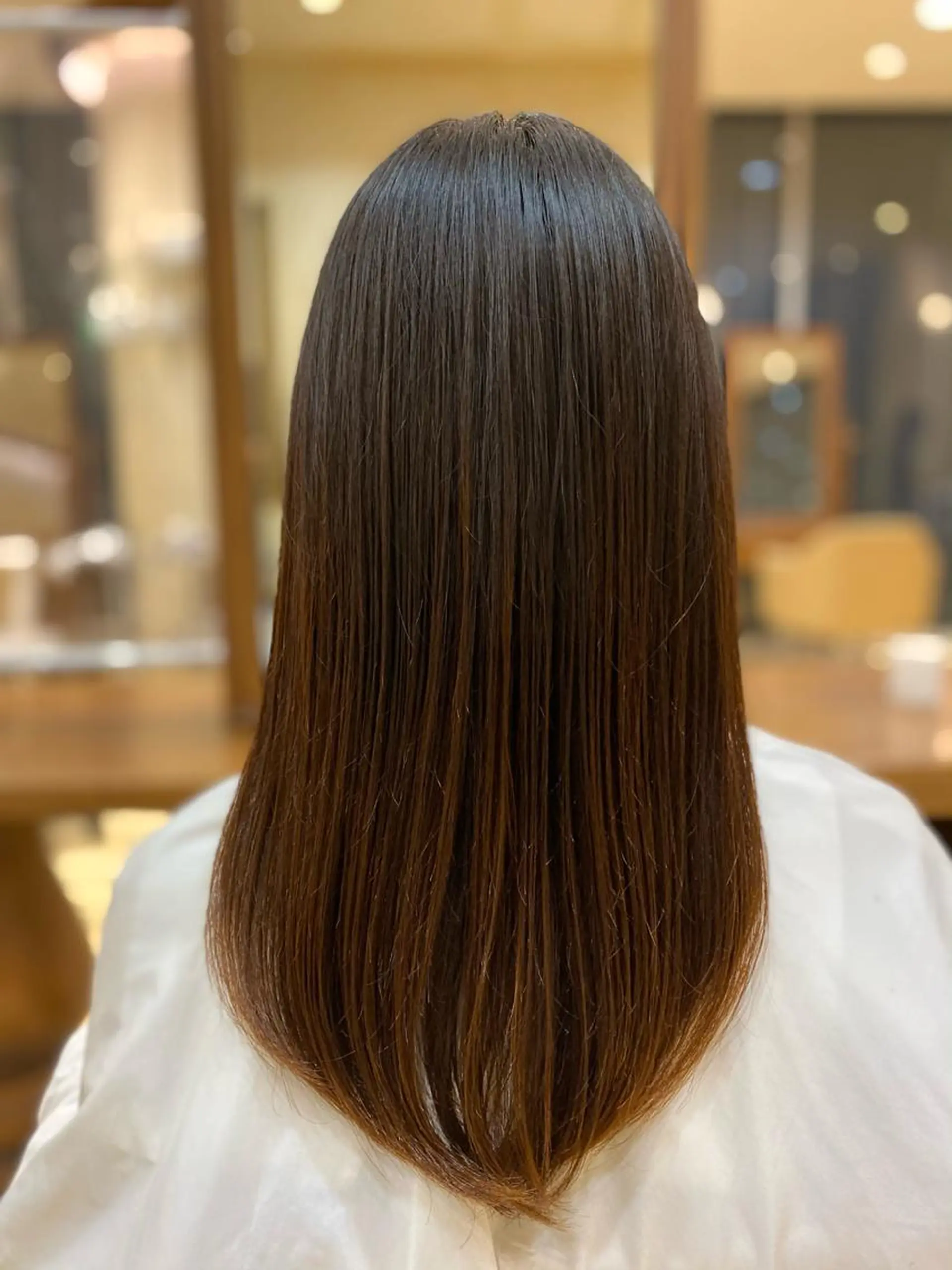 セミロング カラー トリートメント 地毛風ストレート/ ケアカラー/セキネのヘアスタイル