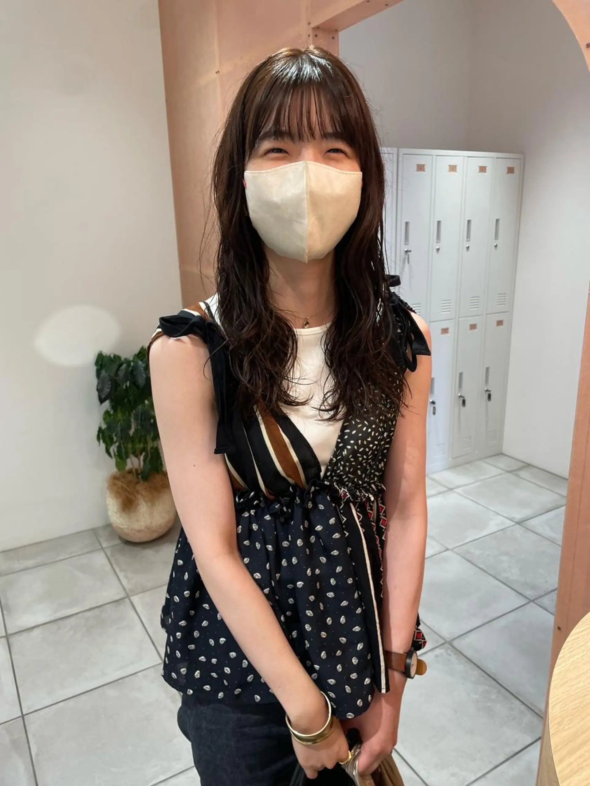 ミディアム カット パーマ トリートメント 上平 綾菜のヘアスタイル