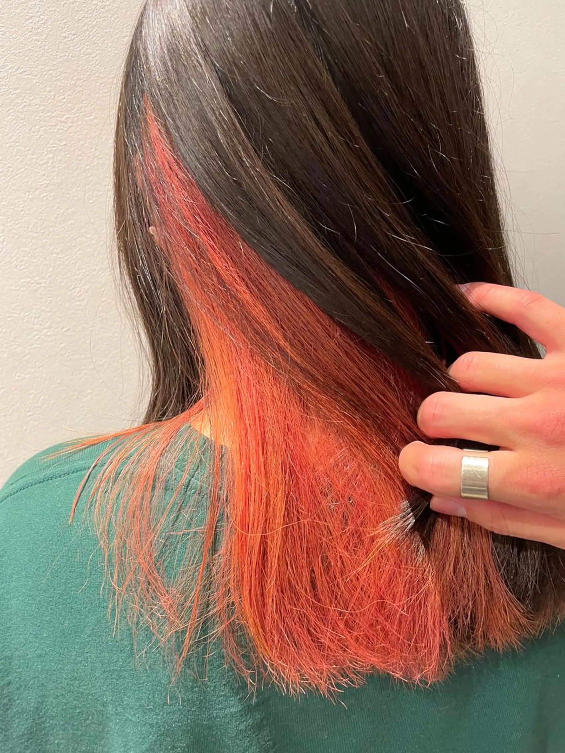 ミディアム カラー オレンジ レッドカラー ヘアカラー 髪質改善/ブリーチ 田代 龍我のヘアスタイル