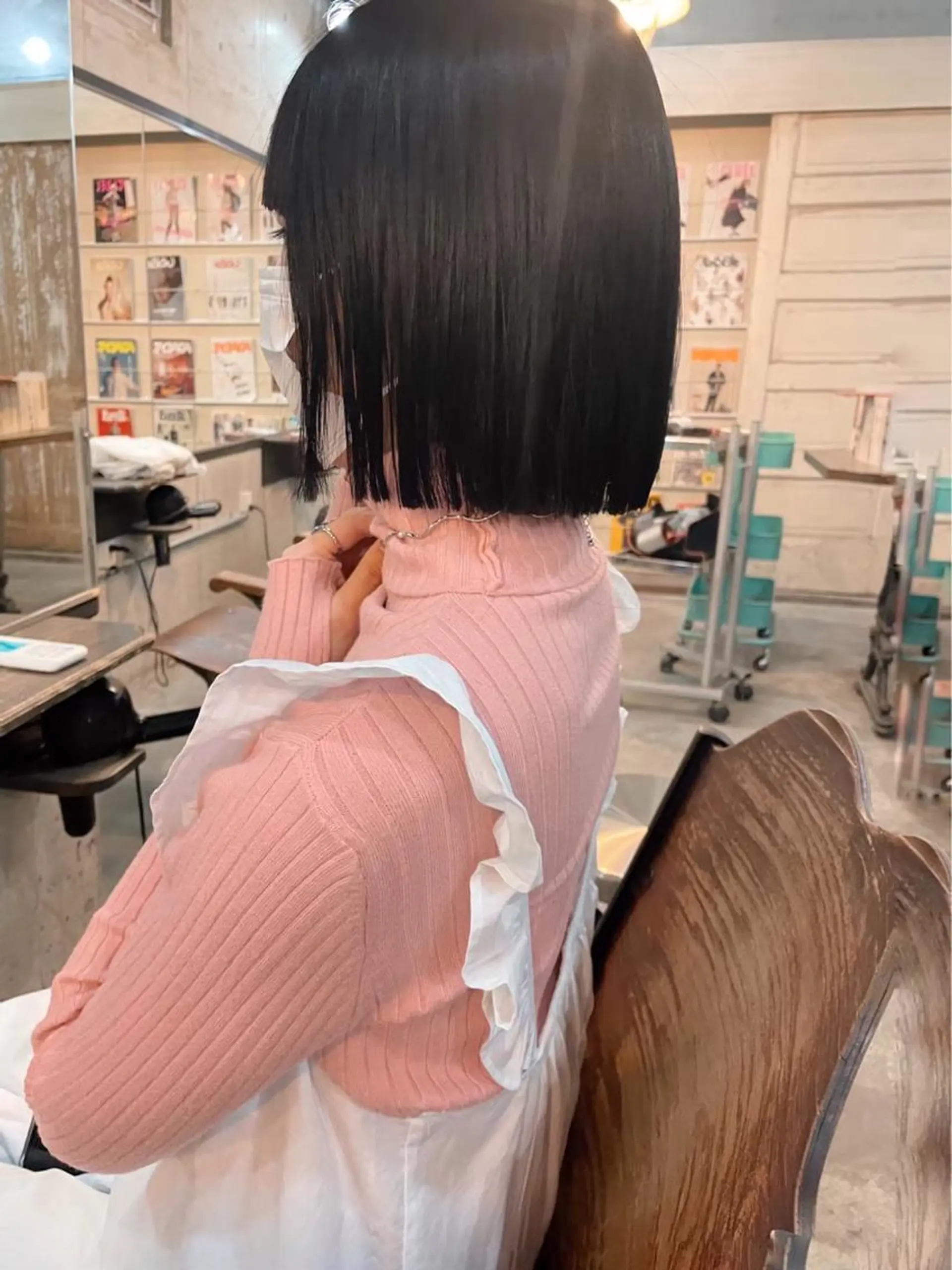 ショート カラー デザインパーマ ハイライトIkumiのヘアスタイル