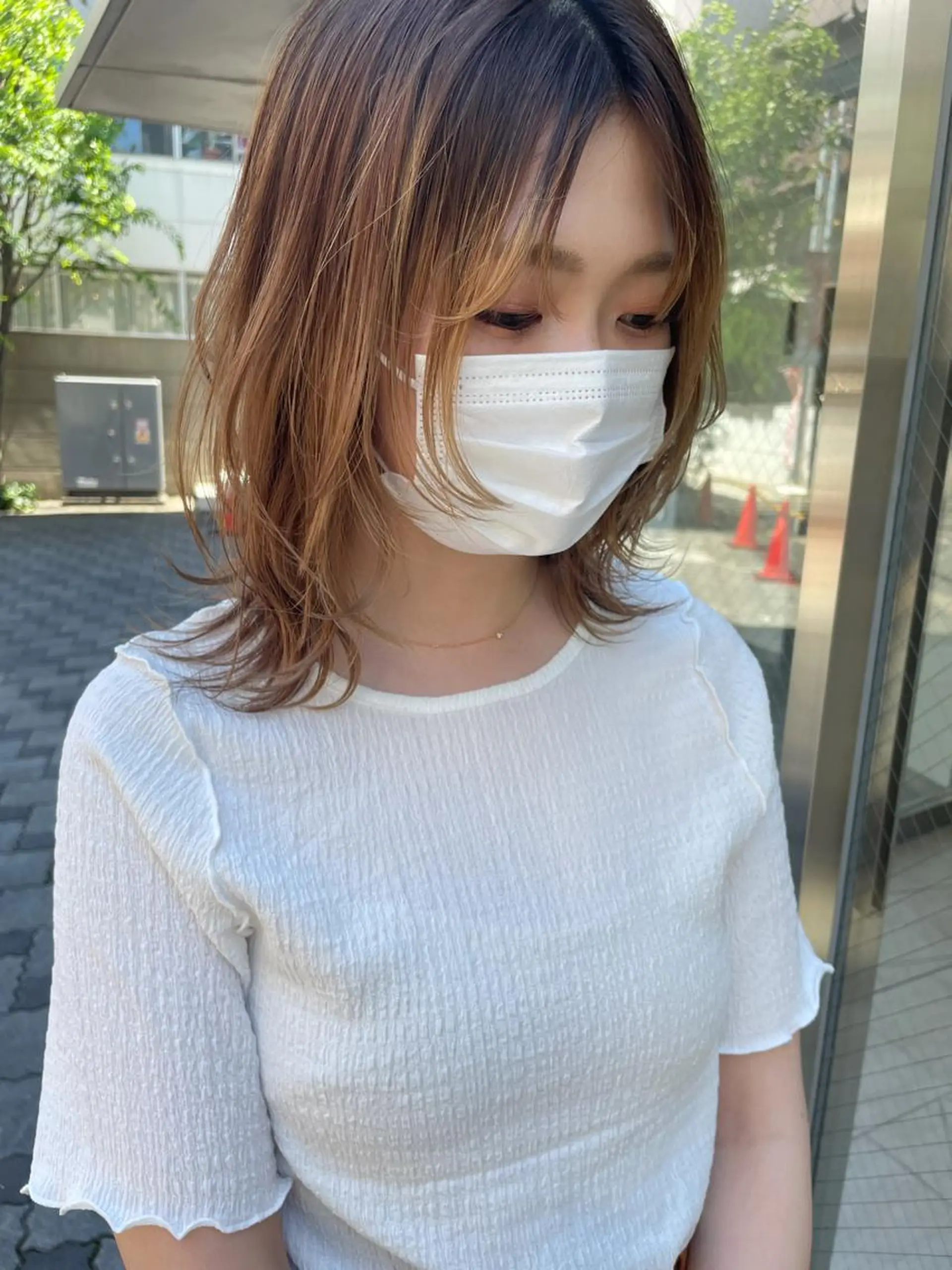 ミディアム カラー パーマ ヘアアレンジ satsuki 暖色・ブラウンカラーのヘアスタイル